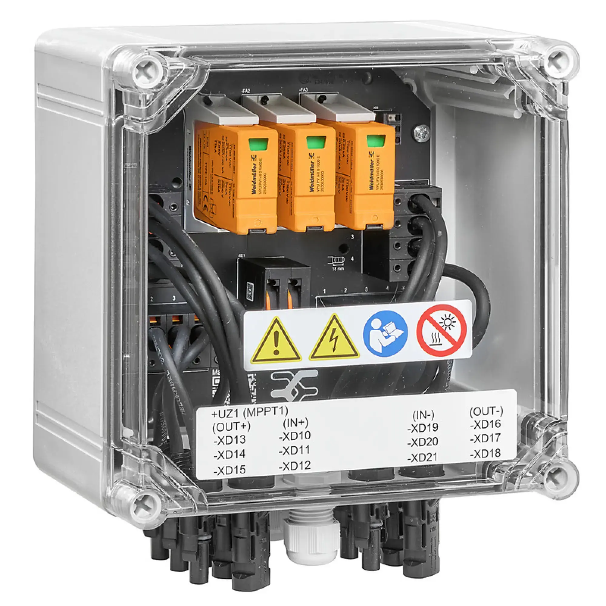 Weidmüller 2890440000 Combiner Box (Photovoltaik), 1100 V, 1 MPP, 3 Inputs / 3 Outputs per MPP, Surge protection I / II, WM4C (img_001)
