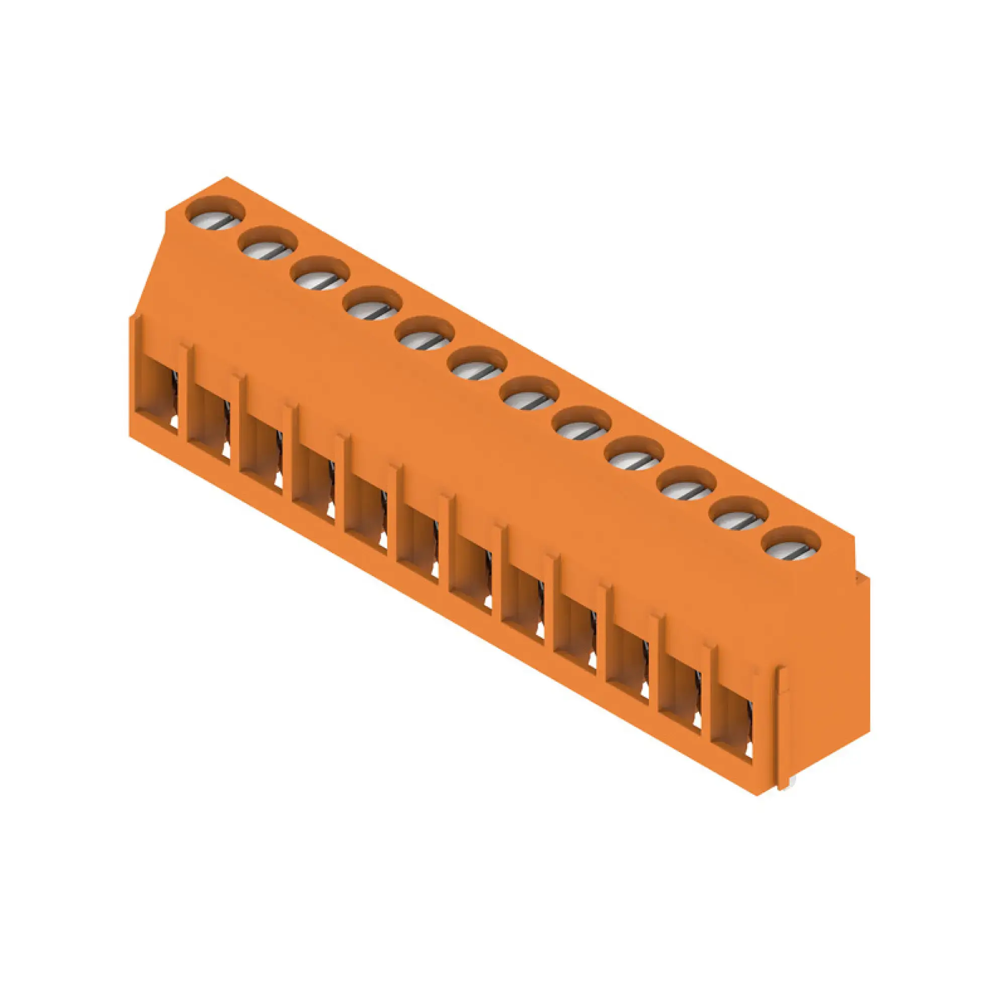 Weidmüller 1001930000 PCB terminal, 320 V, 32.5 A, Pitch in mm: 5.08, 6 mm², Number of poles: 12, Clamping yoke connection, THT solder connection, 90°, Box (img_001)