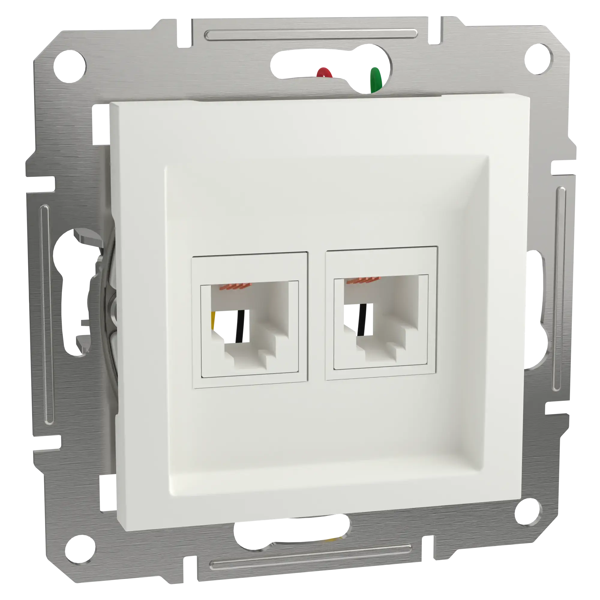 Schneider Electric EPH4270121D RJ11 Telephone Socket 2-Port flush-mounted, white, Asfora (img_002)