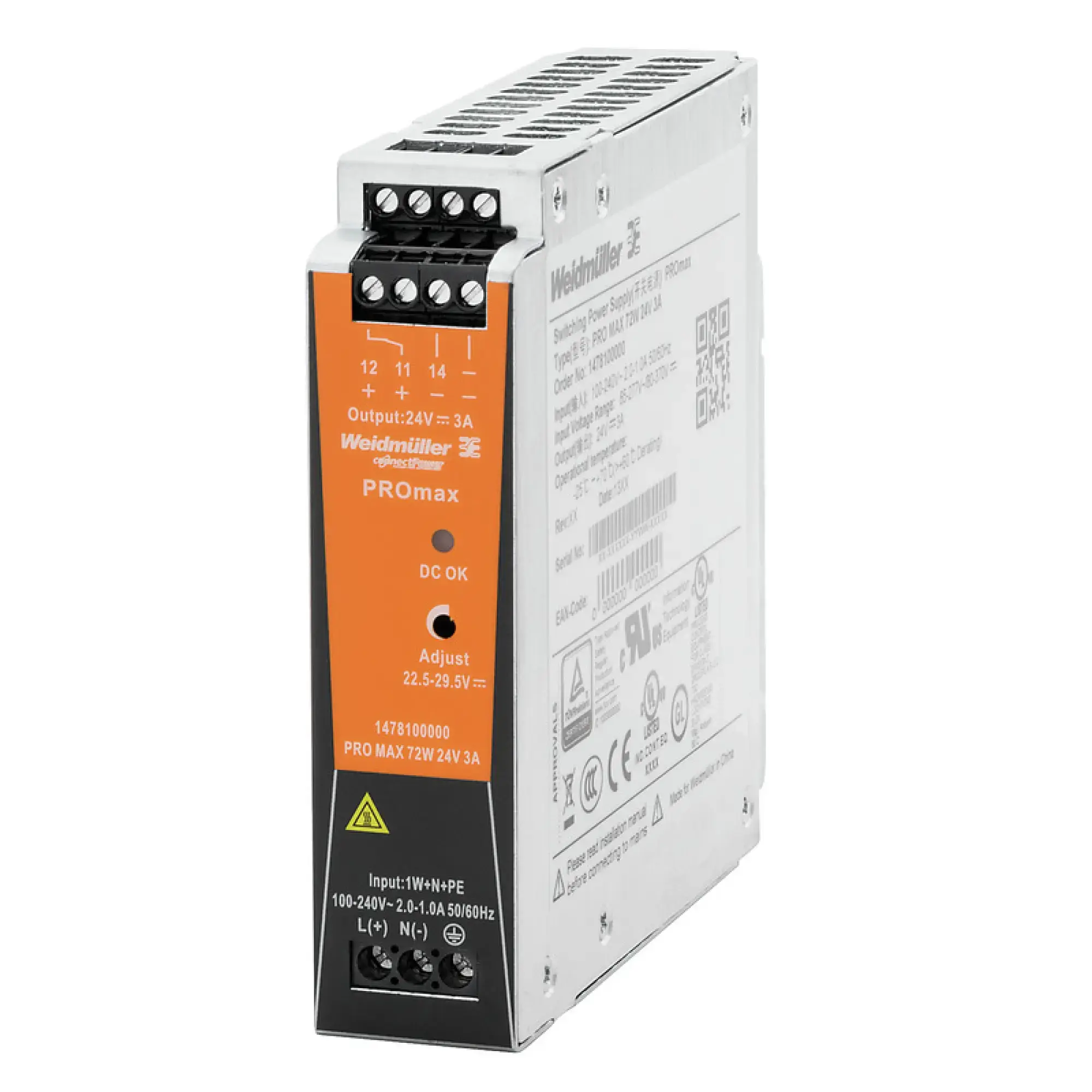 Weidmüller 1478210000 Power supply, 70 W, 14 A @ 60°C (img_001)