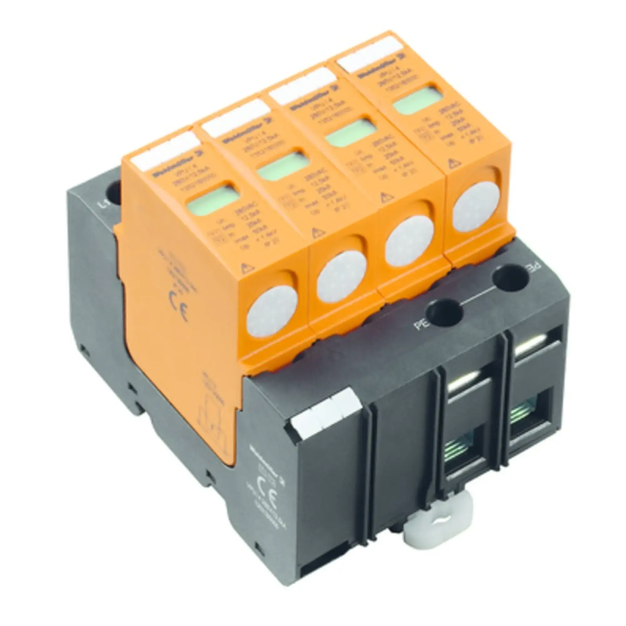 Weidmüller 1352180000 Surge voltage arrester  (power supply systems), without telecomm. contact, Type I + II, Low voltage network: TN-C-S, TN-S, III, IV, AC, 230 V (img_001)