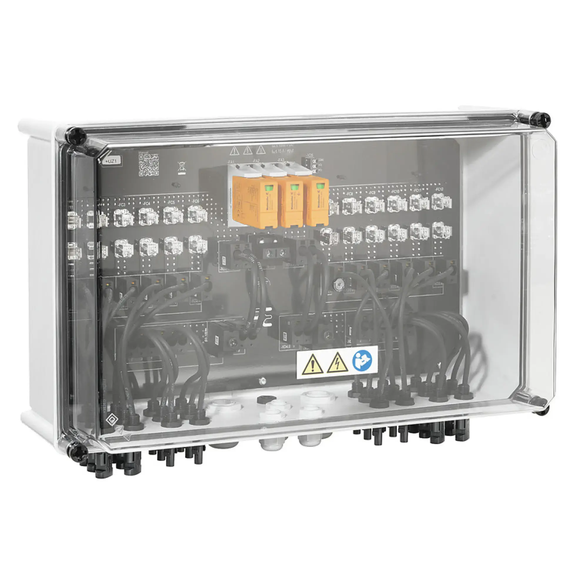 Weidmüller 2737440000 Combiner Box (Photovoltaik), 1000 V, 1 MPP, 6 Inputs / 6 Outputs per MPP, With fuse holder, Surge protection I / II, WM4C (img_001)