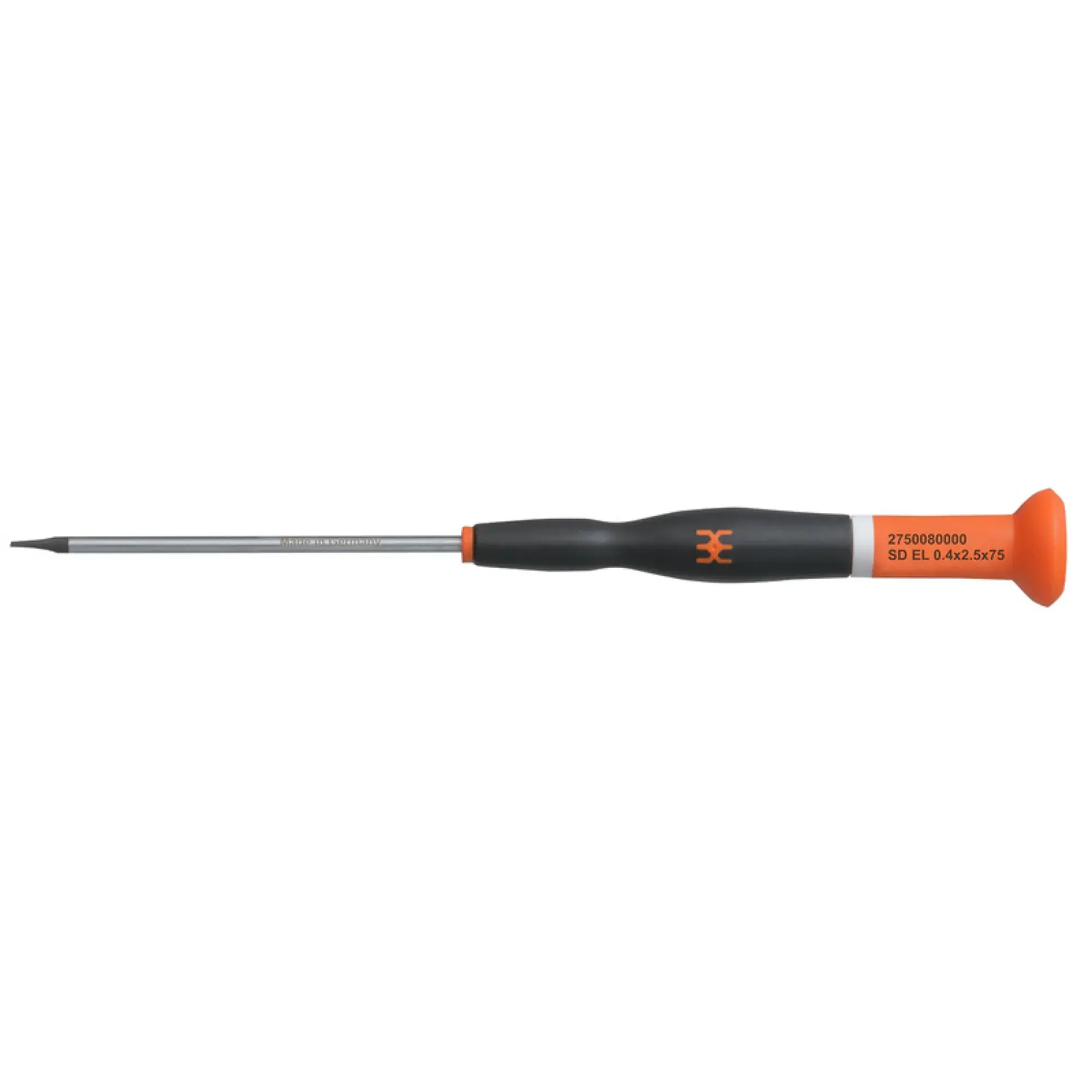 Weidmüller 2750080000 Slotted screwdriver, Blade thickness (A): 0.4 mm, Blade width (B): 2.5 mm, Blade length: 75 mm, Form: Slotted (img_001)