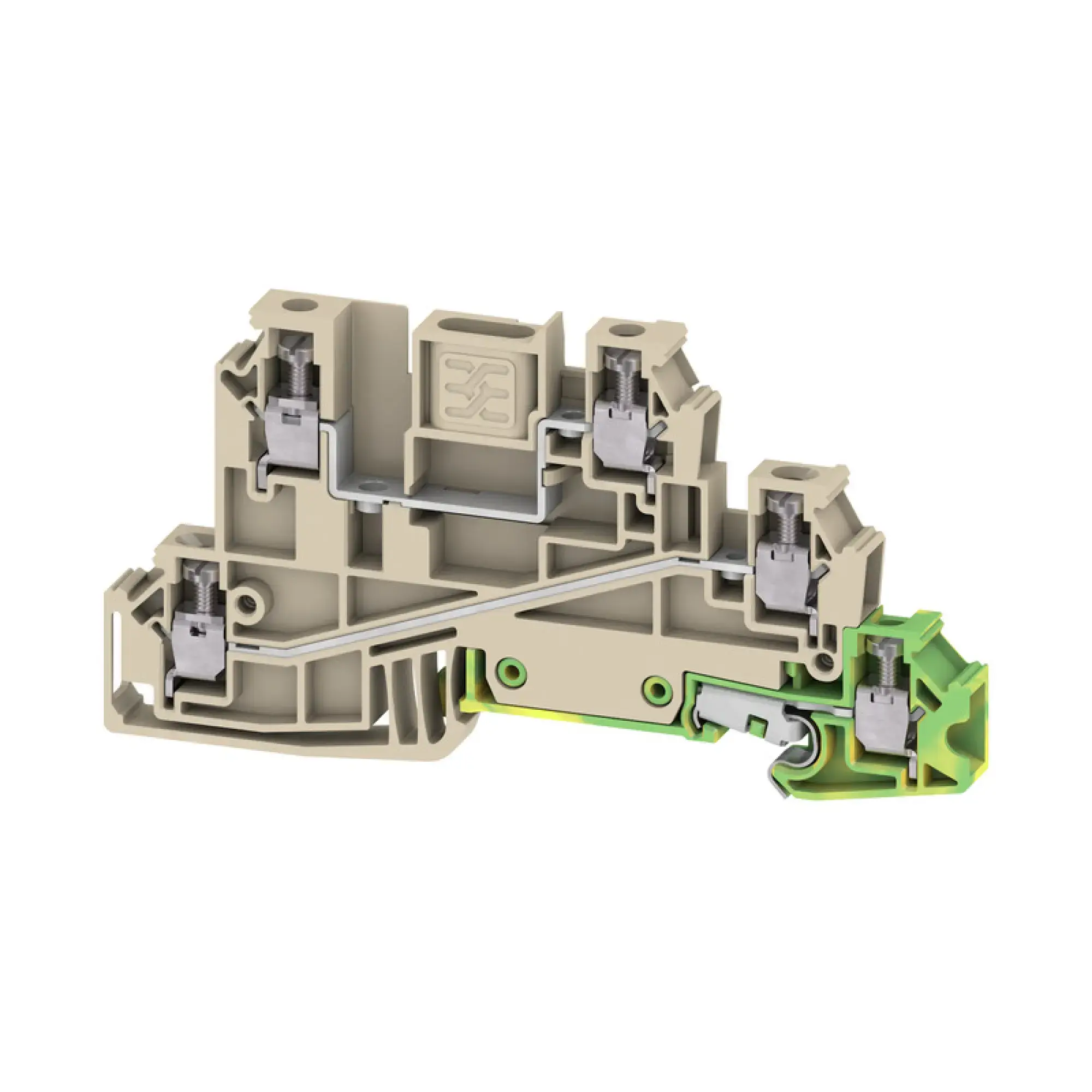 Weidmüller 1030200000 Multi level installation terminal block, Screw connection, dark beige, 2.5 mm², 24 A, 400 V, Number of connections: 5, Number of levels: 3, TS 35, V-0 (img_001)
