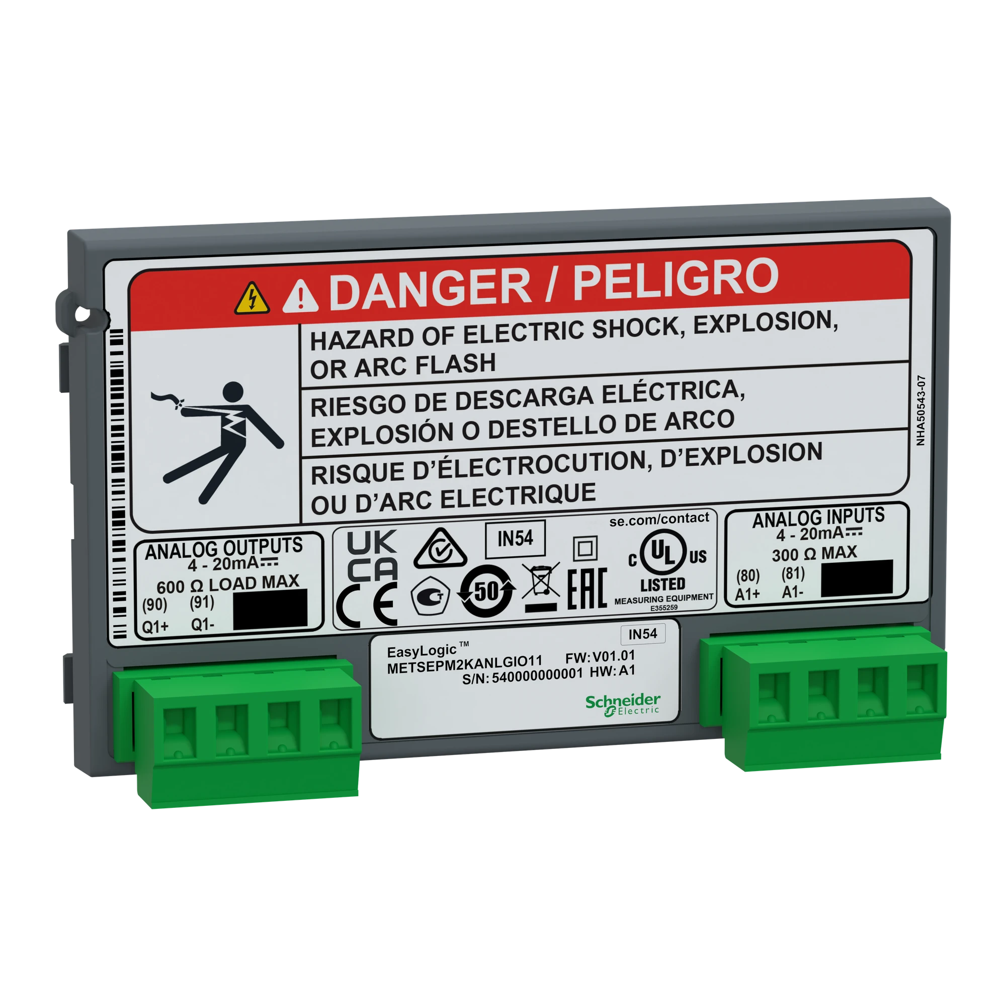 Schneider Electric METSEPM2KANLGIO11 EasyLogic PM2X30 - I/O Module - Analog - 1 Input + 1 Output (img_001)