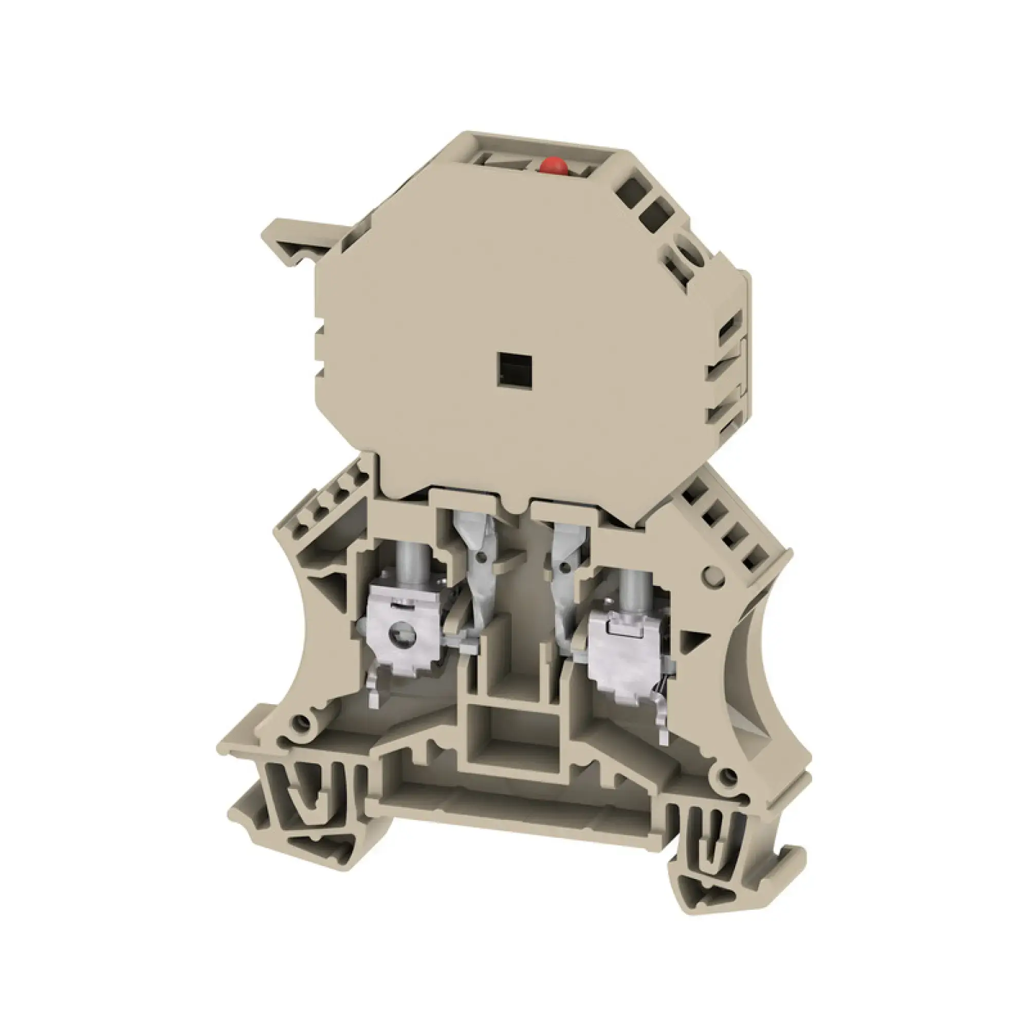 Weidmüller 1014100000 Fuse terminal, Screw connection, dark beige, 6 mm², 10 A, 36 V, Number of connections: 2, Number of levels: 1, TS 35 (img_001)