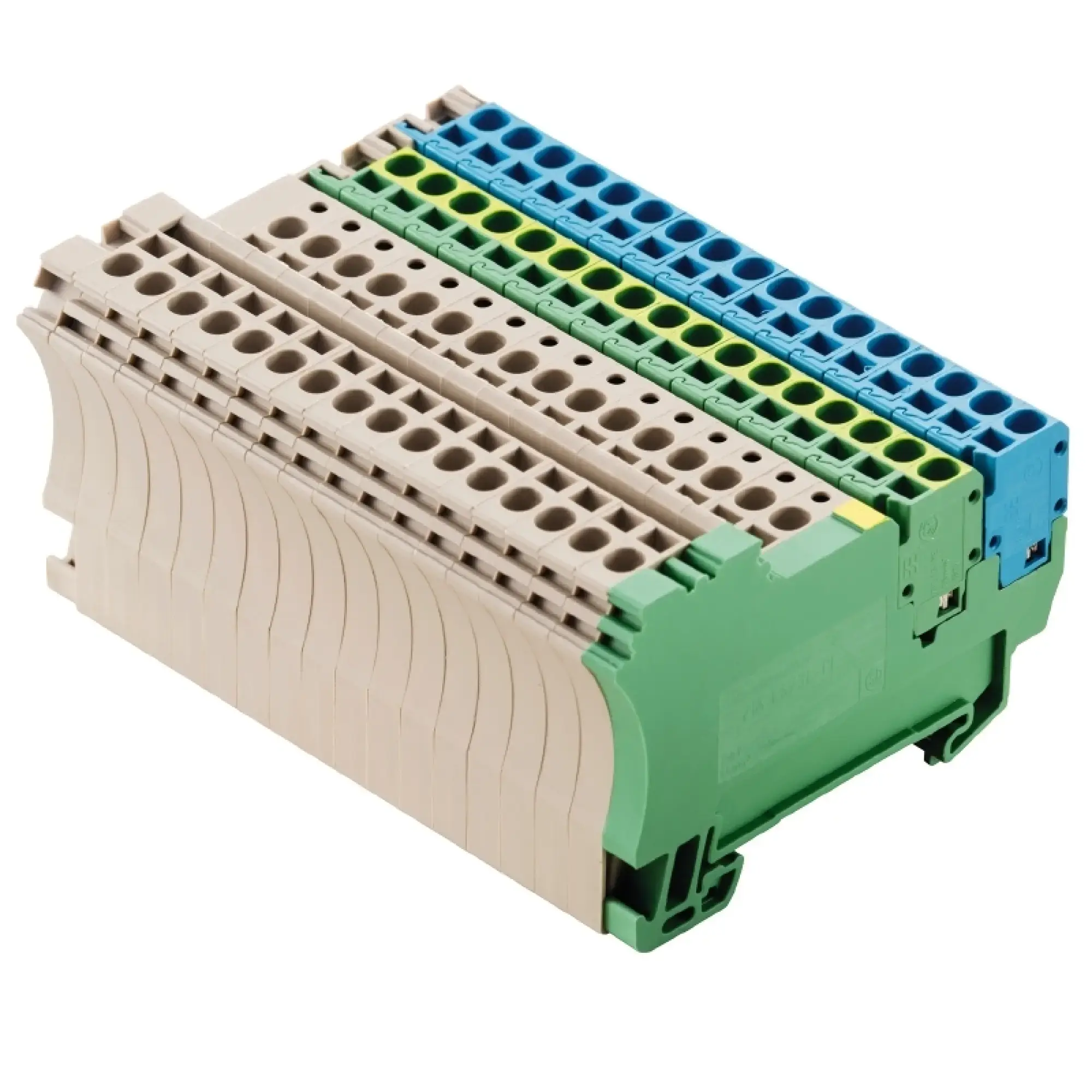Weidmüller 1692660000 Initiator/actuator terminal, Tension-clamp connection, dark beige, 1.5 mm², 17.5 A, 250 V, Number of connections: 66, Number of levels: 1, TS 35, V-0, (img_001)