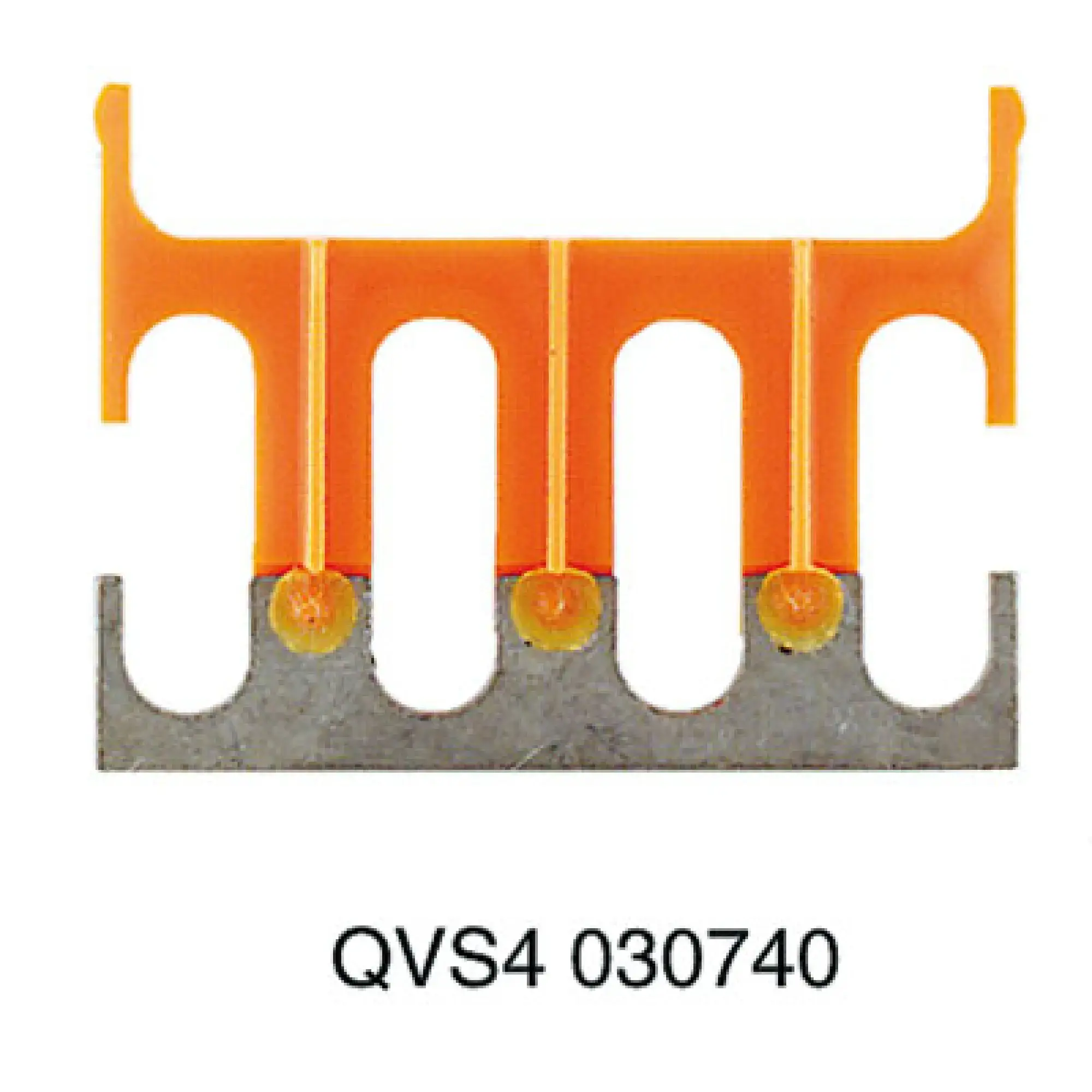 Weidmüller 0307400000 Cross-connector (terminal), when screwed in, beige, 41 A, Number of poles: 4, Pitch in mm: 12.00, Insulated: Yes, Width: 30 mm (img_001)