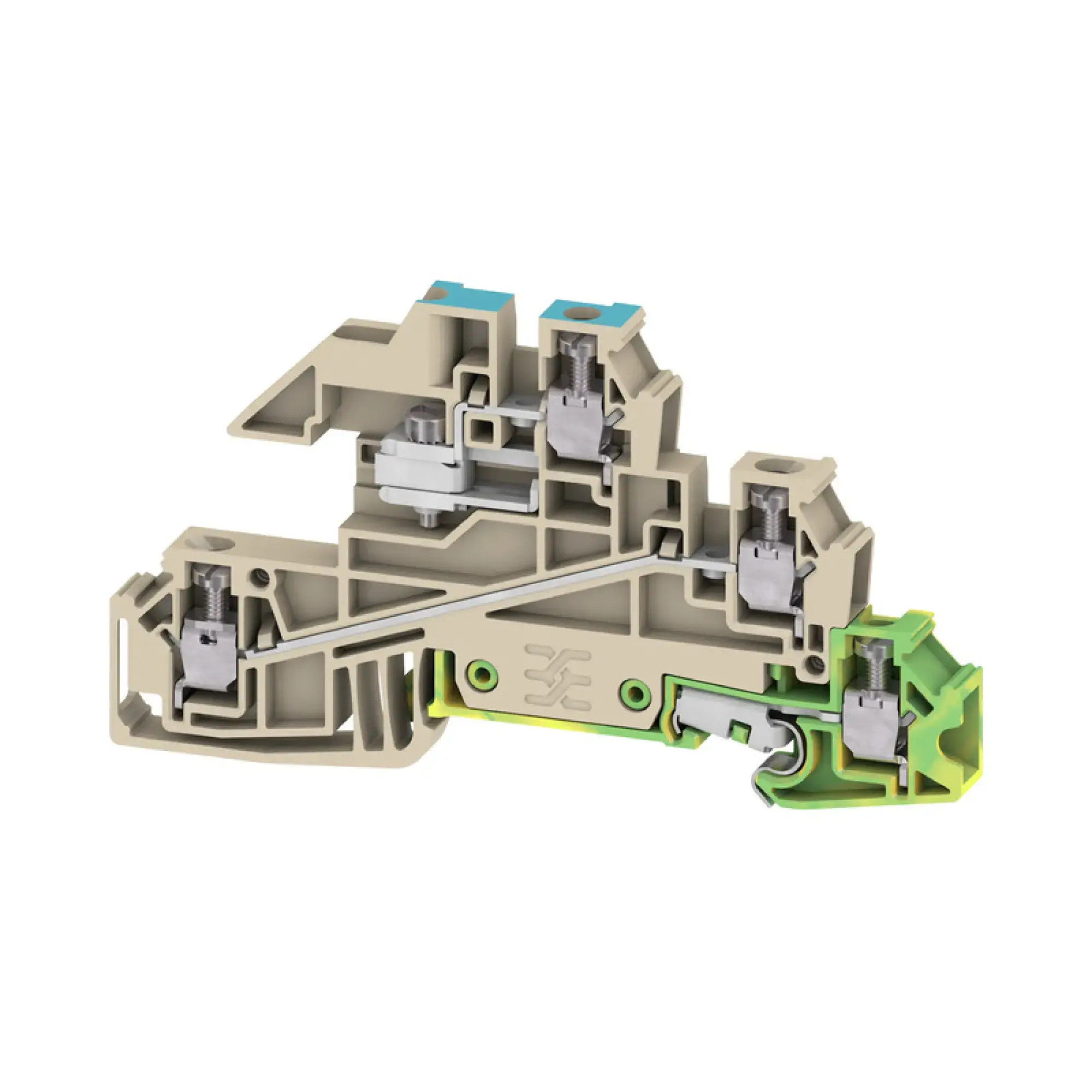 Weidmüller 1030600000 Multi level installation terminal block, Screw connection, dark beige, 2.5 mm², 24 A, 400 V, Number of connections: 5, Number of levels: 3, TS 35, V-0 (img_001)
