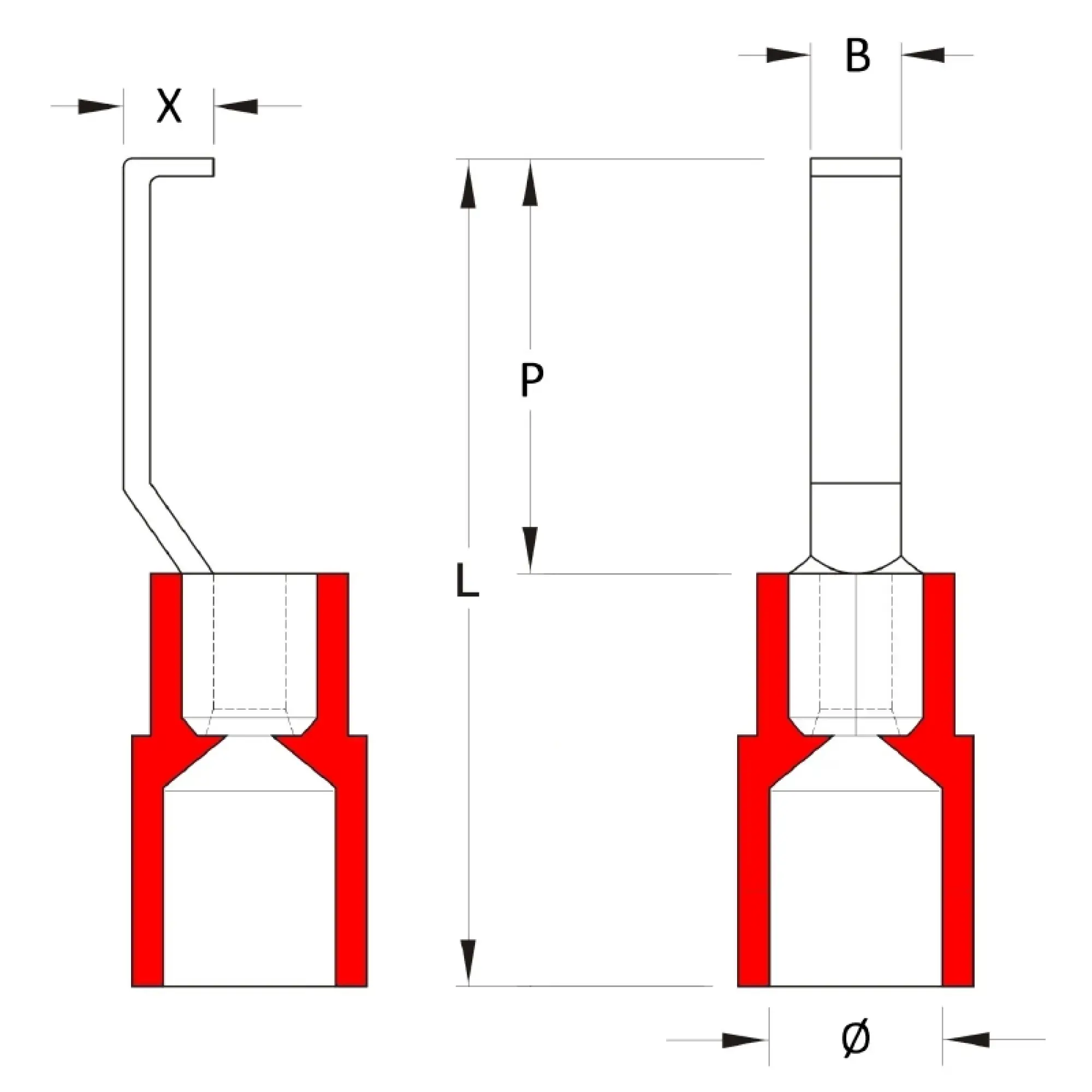 Weidmüller 1233340000 Cable lug, Insulation: Available, Conductor cross-section, max.: 1.5 mm², red (img_001)