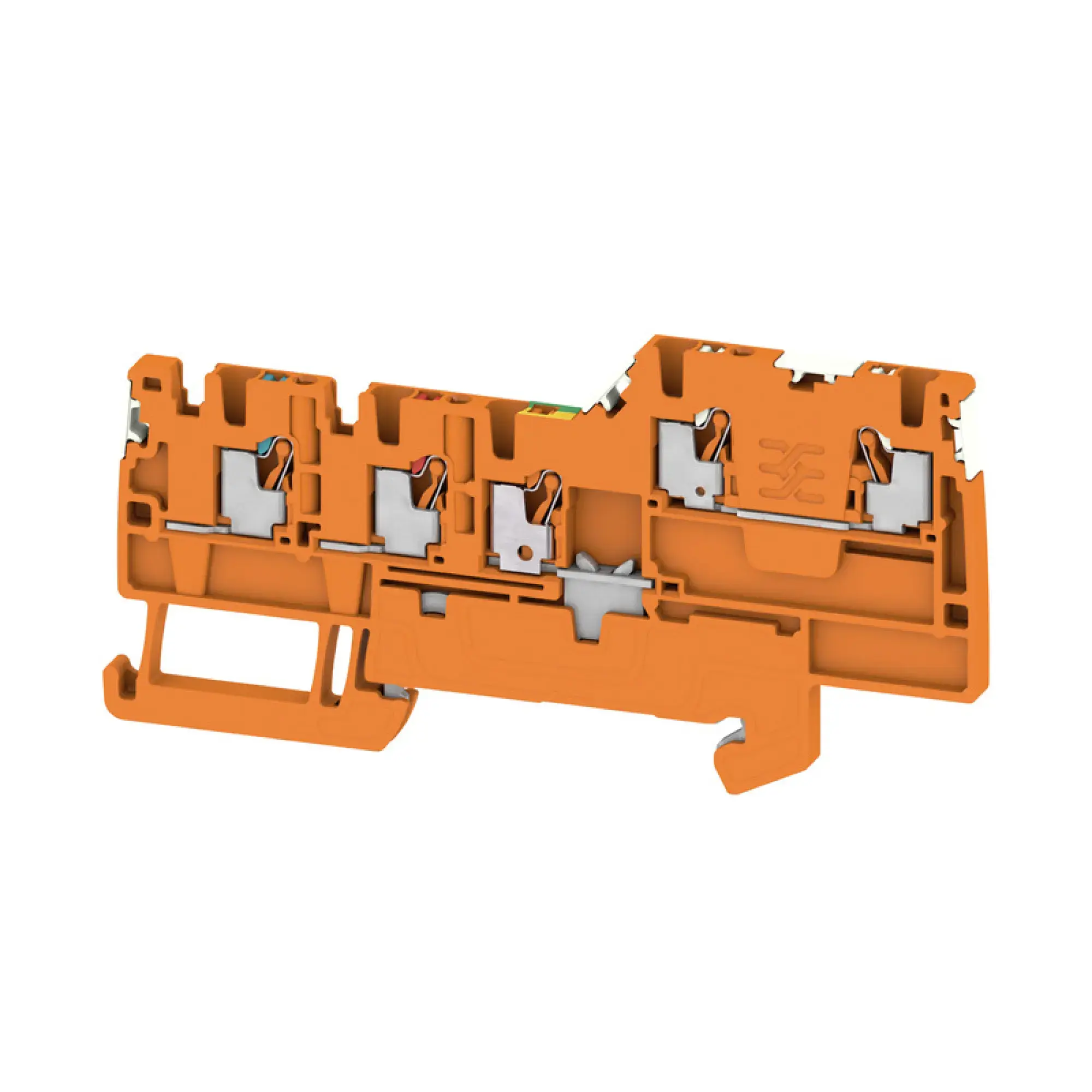 Weidmüller 2675660000 Initiator/actuator terminal, PUSH IN, orange, 1.5 mm², 13.5 A, 250 V, Number of connections: 5, Number of levels: 2, TS 35, V-0, Wemid (img_001)