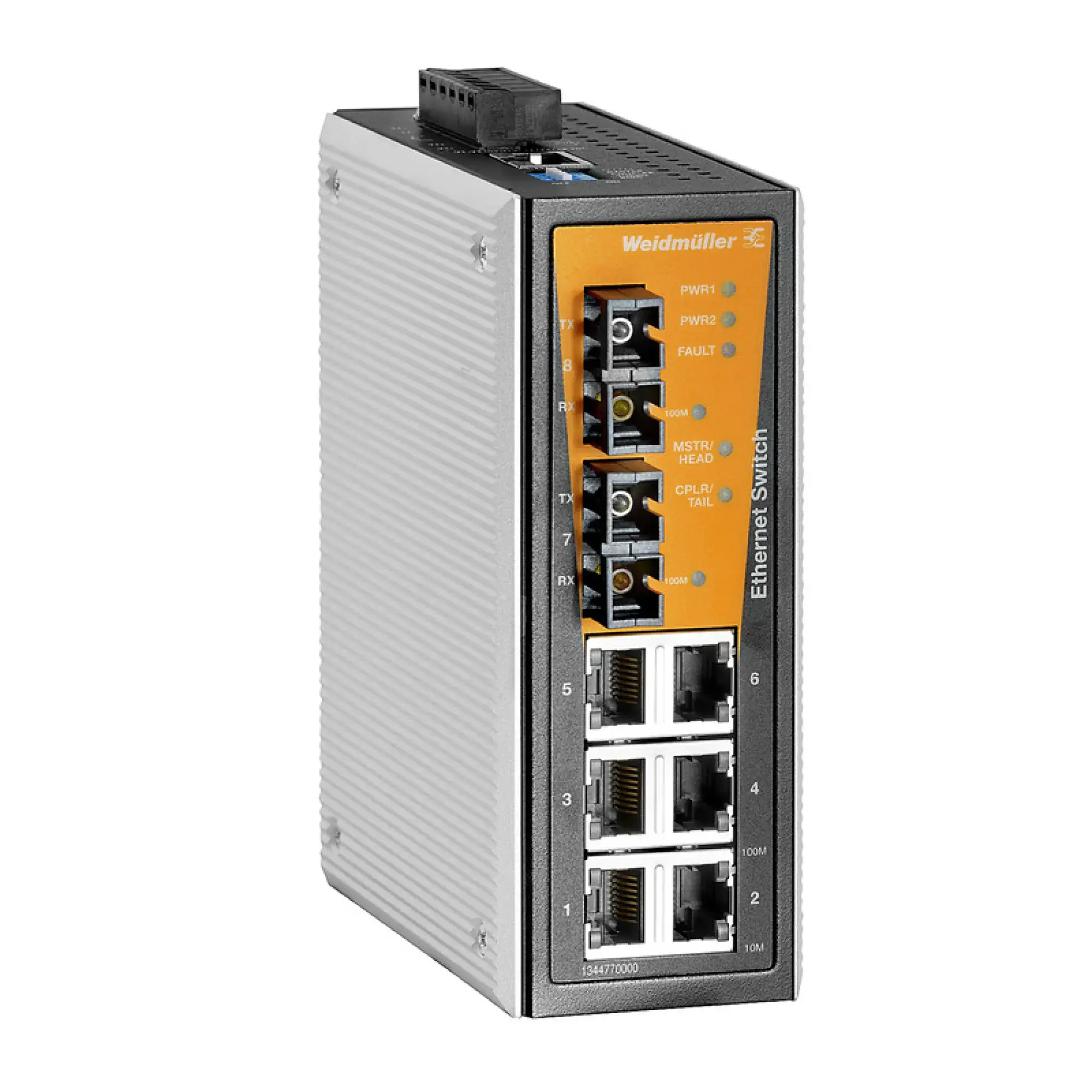Weidmüller 1344770000 Network switch (managed), managed, Fast Ethernet, Number of ports: 6x RJ45, 2 * SC Multi-mode, -40 °C...75 °C, IP30 (img_001)
