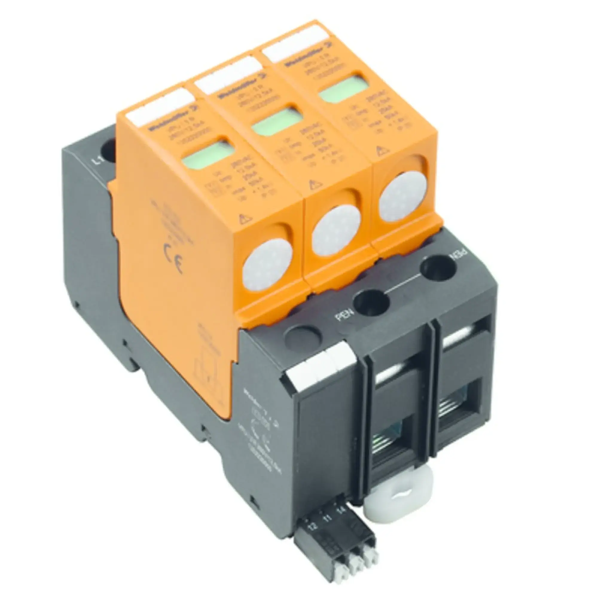 Weidmüller 1352220000 Surge voltage arrester  (power supply systems), with remote contact, Type I + II, Low voltage network: TN-C, III, IV, AC, 230 V (img_001)