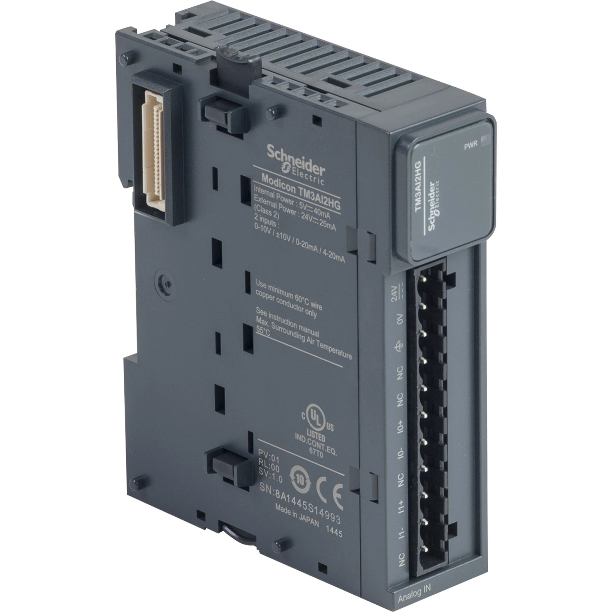 Schneider Electric TM3AI2HG Analog Input Module, Modicon TM3, 2 Inputs, Voltage / Current, 16-bit Resolution, Spring Cage Terminals (img_001)