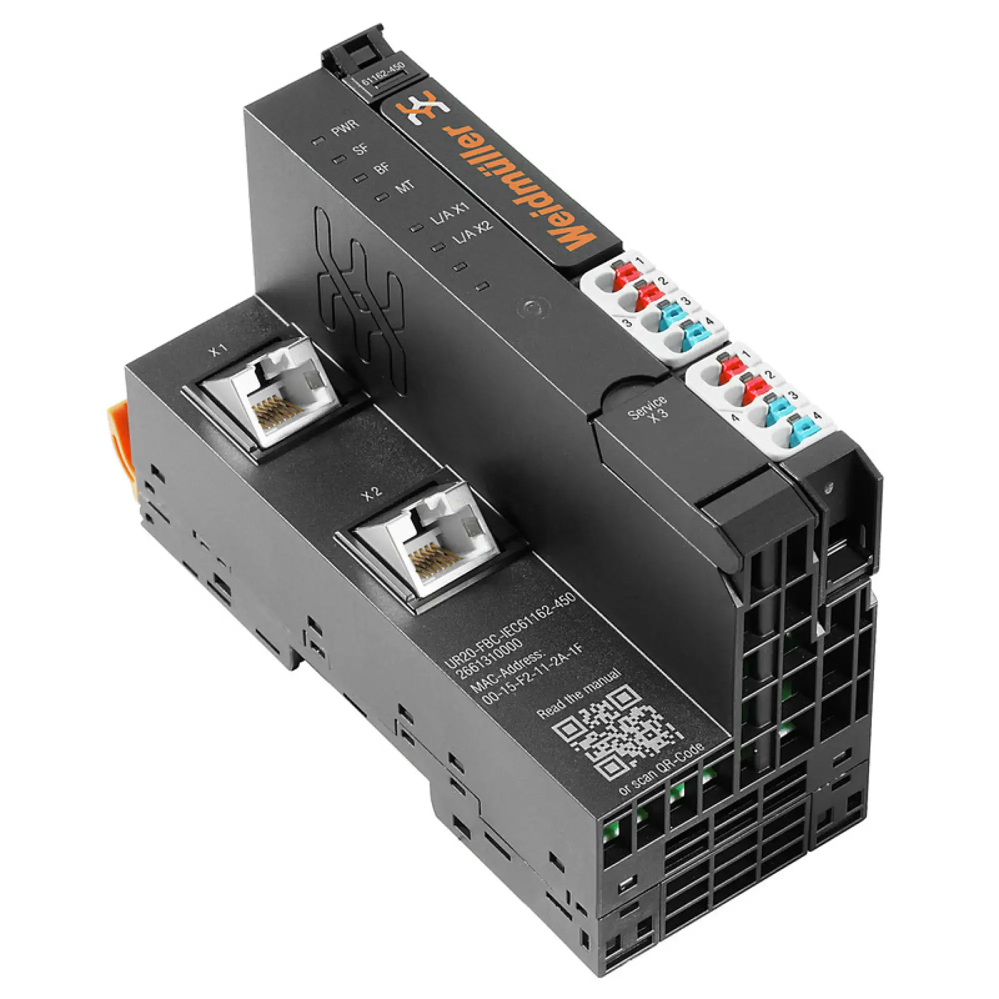 Weidmüller 2661310000 Fieldbus coupler (I/O), PUSH IN, Micro USB 2.0, 24 V DC +20 %/ -15 %, via the system bus, -20 °C ... +60 °C (img_001)