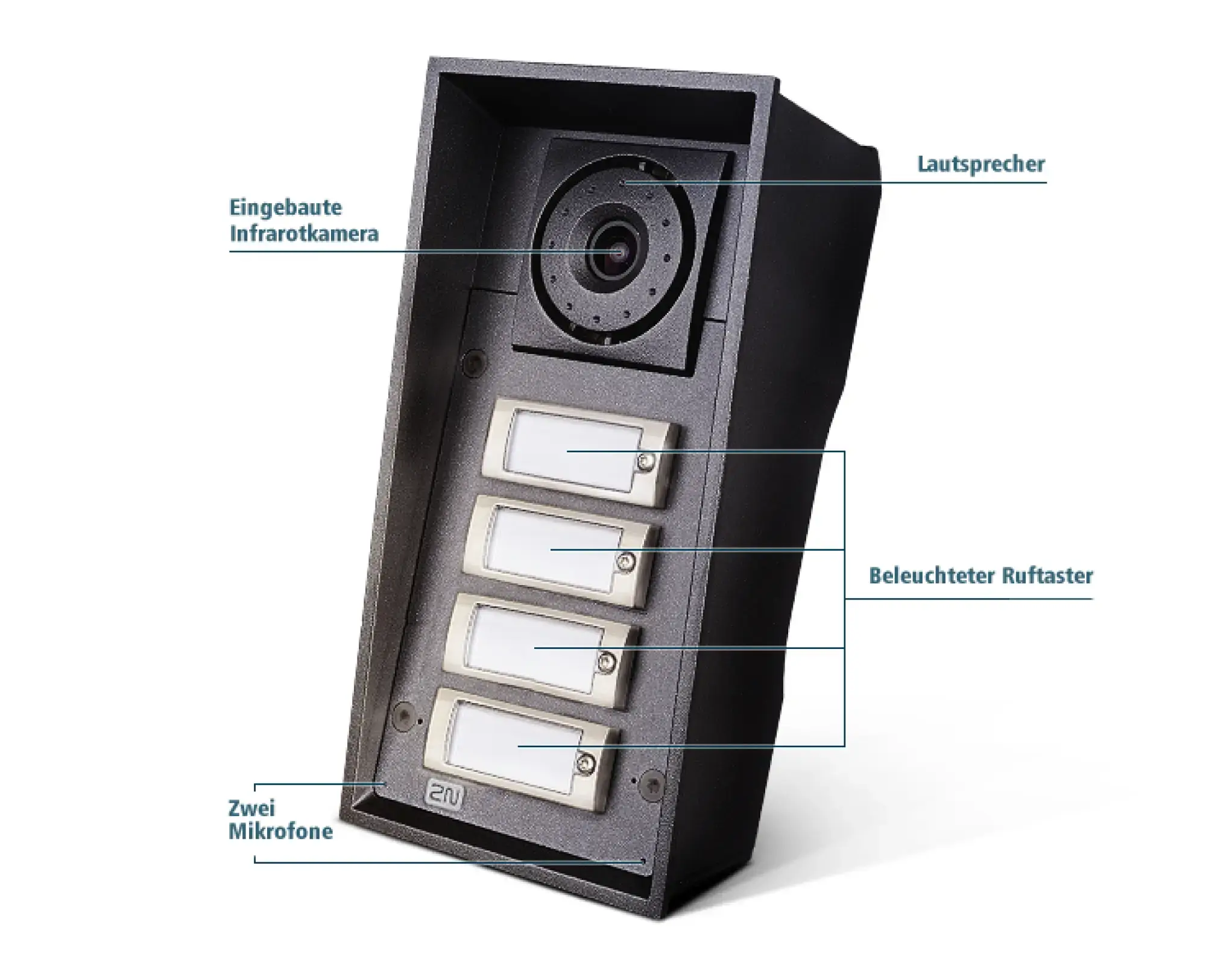 2N 9151104CHW EntryCom IP Force intercom - 4 call buttons (IP69) with camera (img_001)