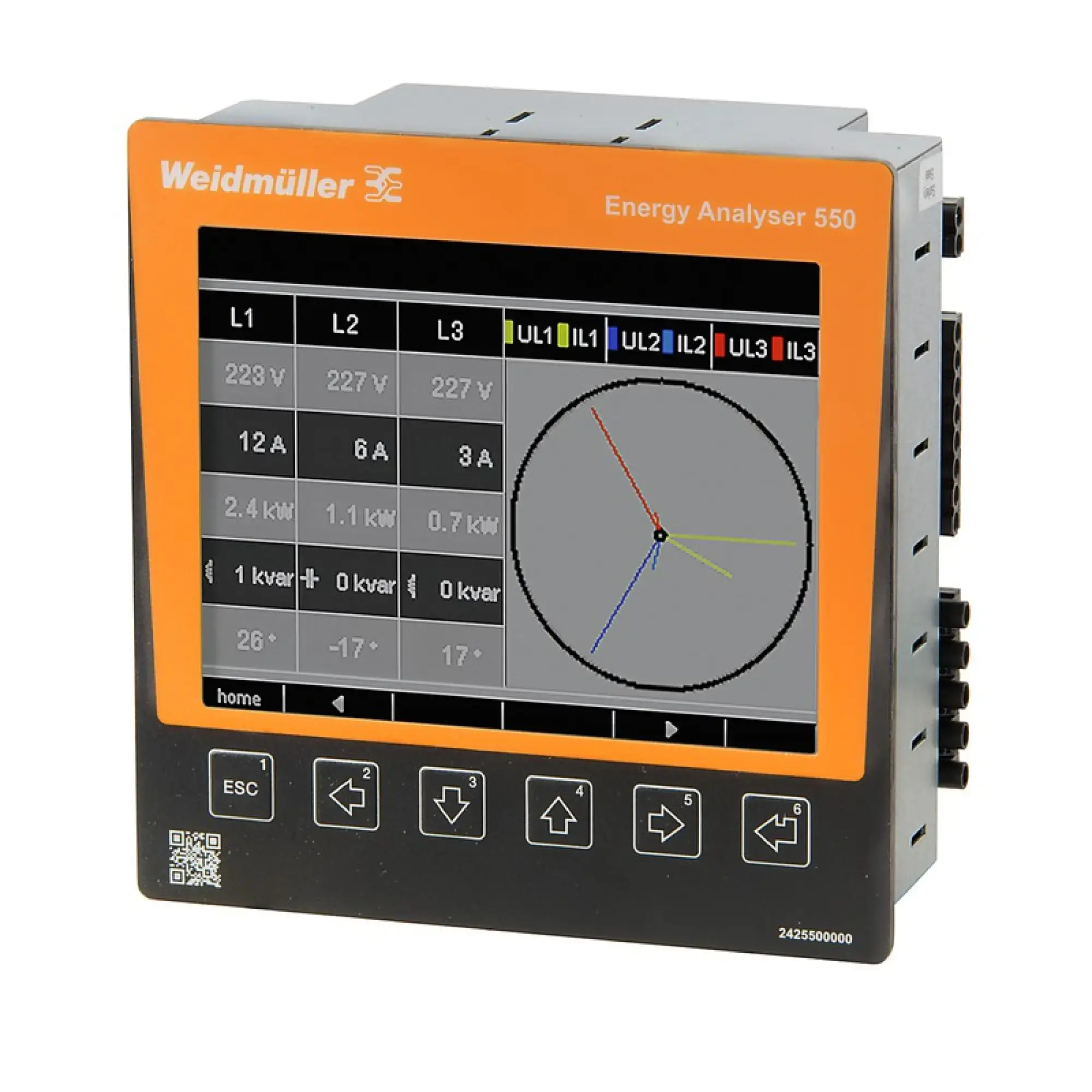 Weidmüller 2425500000 Measuring device electrical quantity, 720 V, Modbus RTU, Modbus-Gateway, Modbus TCP/IP, Modbus RTU over Ethernet, SNMP, Profibus DP V0, BACnet (option (img_001)