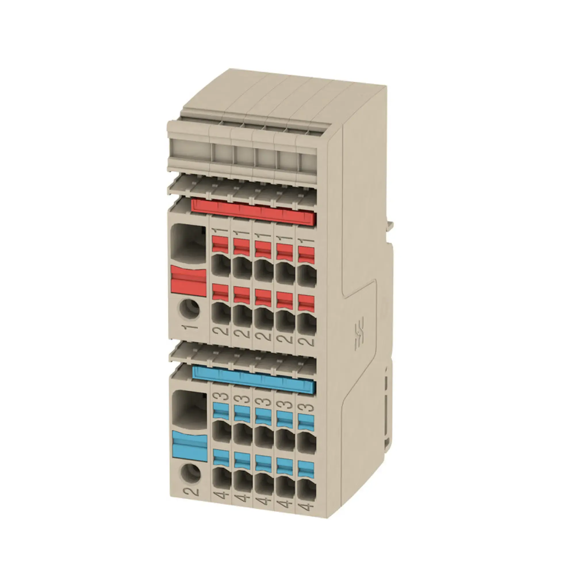 Weidmüller 2506360000 Single- and multi-pole terminal strip, PUSH IN, dark beige, 10 mm², 57 A, 500 V, Number of connections: 2, Number of levels: 1, V-0, Wemid (img_001)