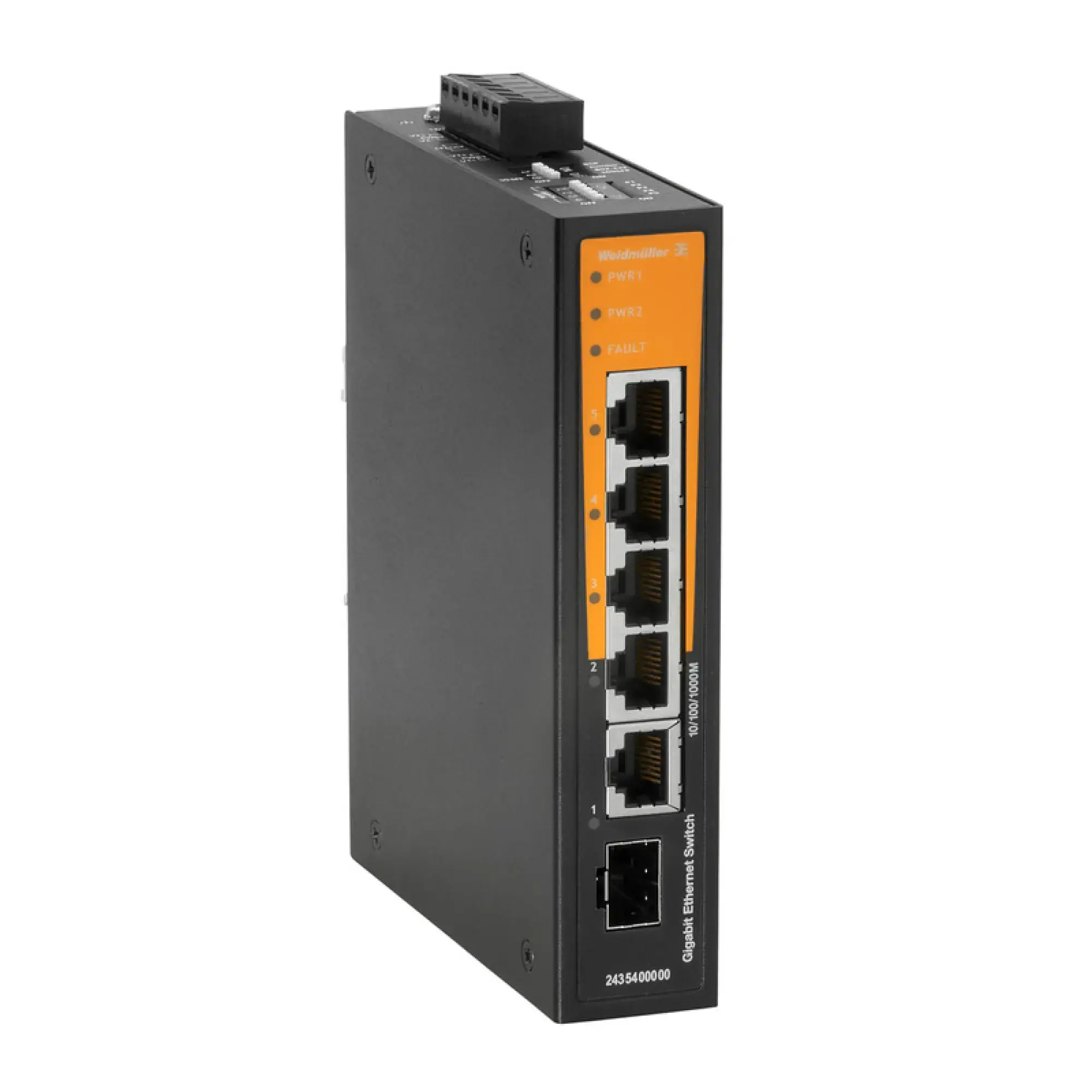 Weidmüller 2435400000 Network switch (unmanaged), unmanaged, Gigabit Ethernet, Number of ports: 4 * RJ45 10/100/1000BaseT(X), 1 * combo-port (10/100/1000BaseT(X) or 100/100 (img_001)