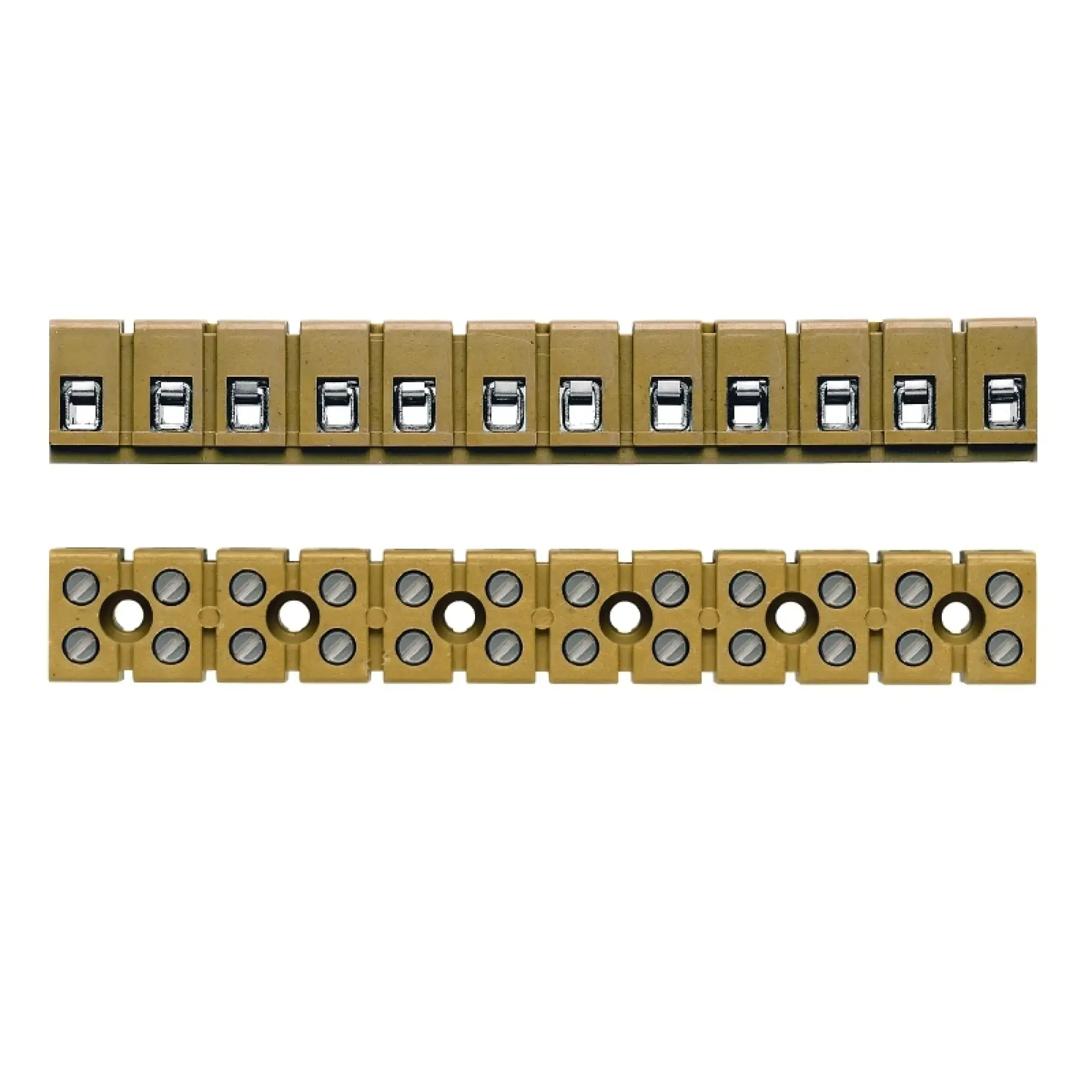 Weidmüller 0243520000 Single- and multi-pole terminal strip, Screw connection, medium yellow, 2.5 mm², 24 A, 400 V, Number of connections: 24, Number of levels: 1, 5VA, KrG (img_001)