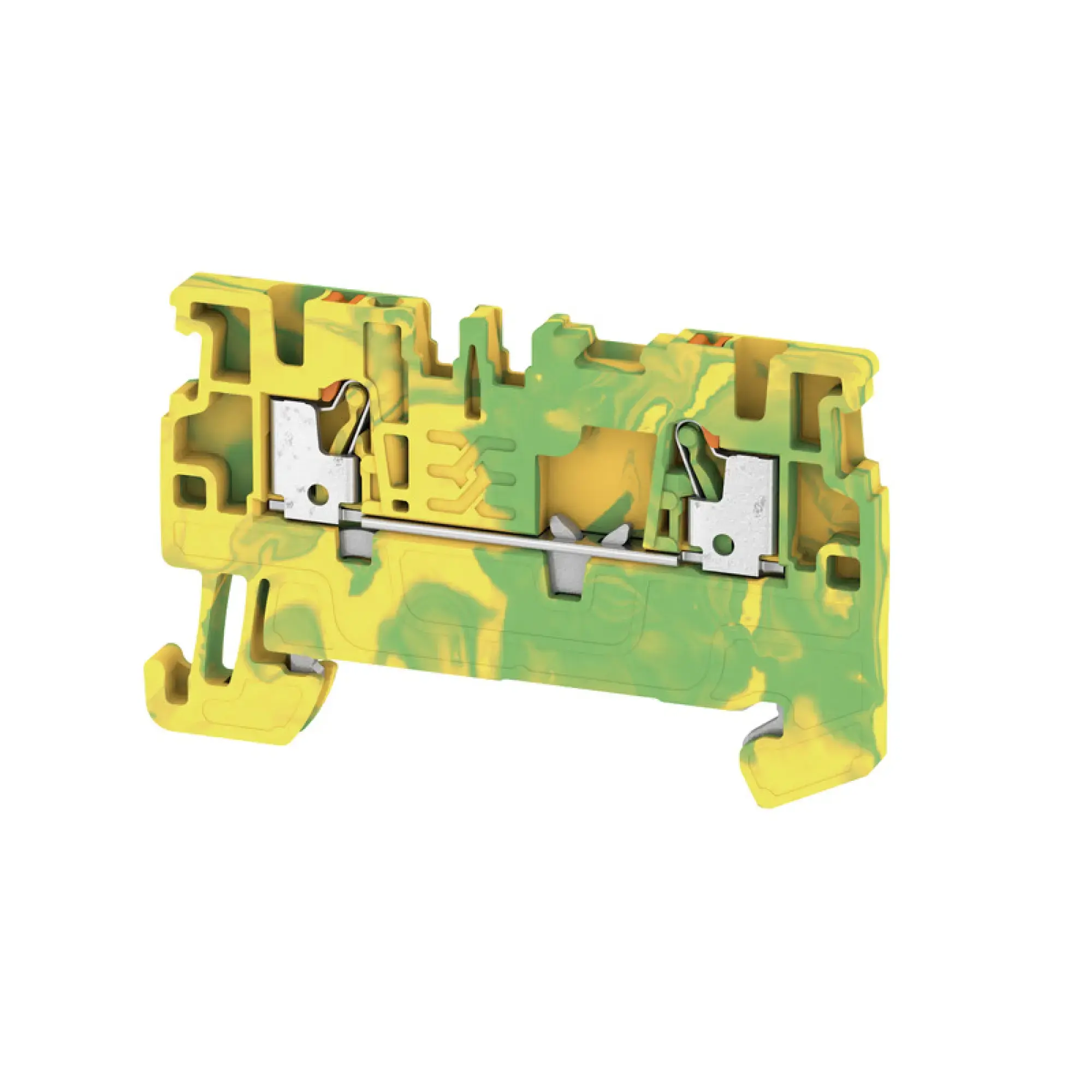 Weidmüller 1552680000 PE terminal, PUSH IN, white, 1.5 mm², 500 V, Number of connections: 2, Number of levels: 1, TS 35, V-0, Wemid (img_001)