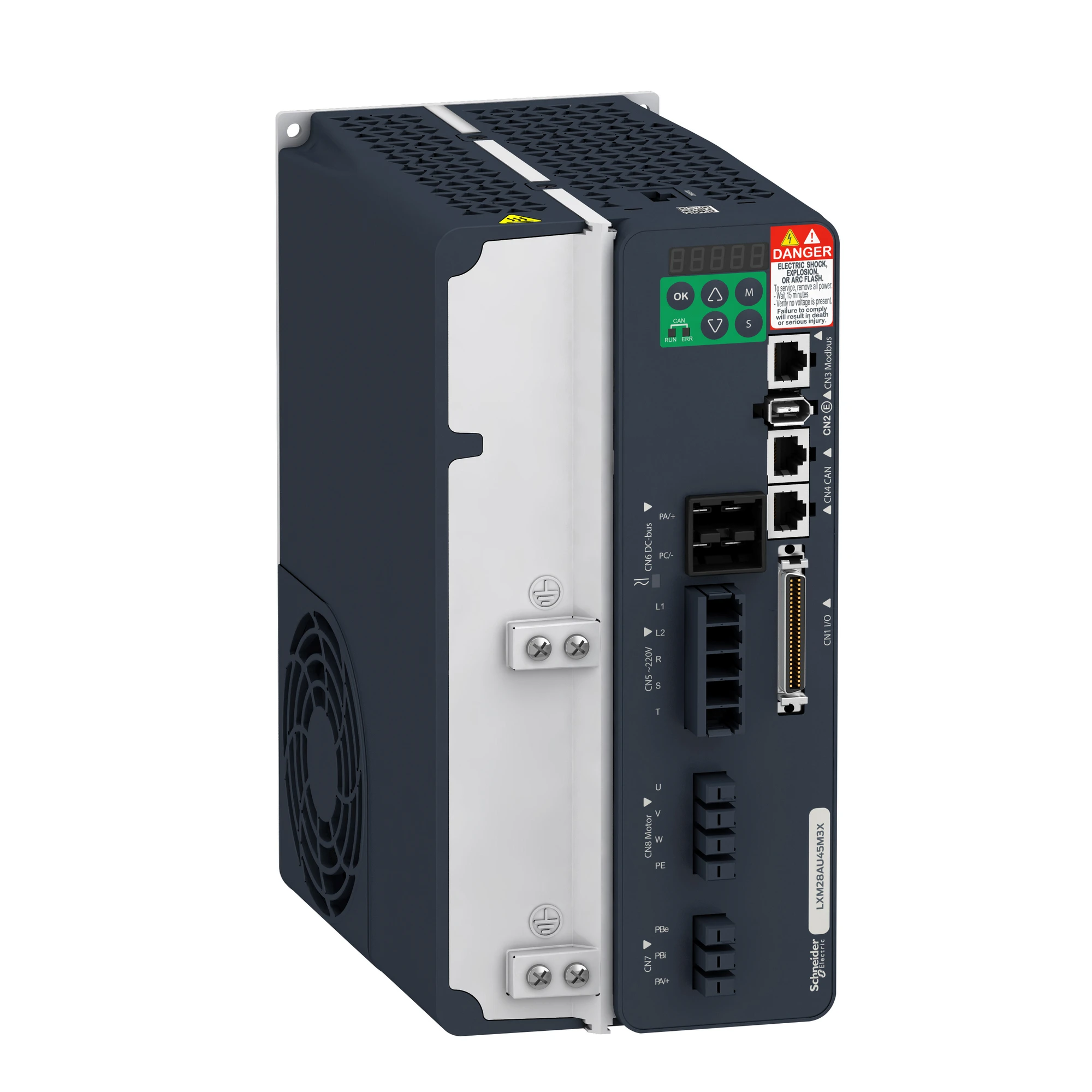 Schneider Electric LXM28AU45M3X Servo amplifier, Lexium 28, 4500W, CANopen/CANmotion, 200-240VAC, 3-phase (img_001)