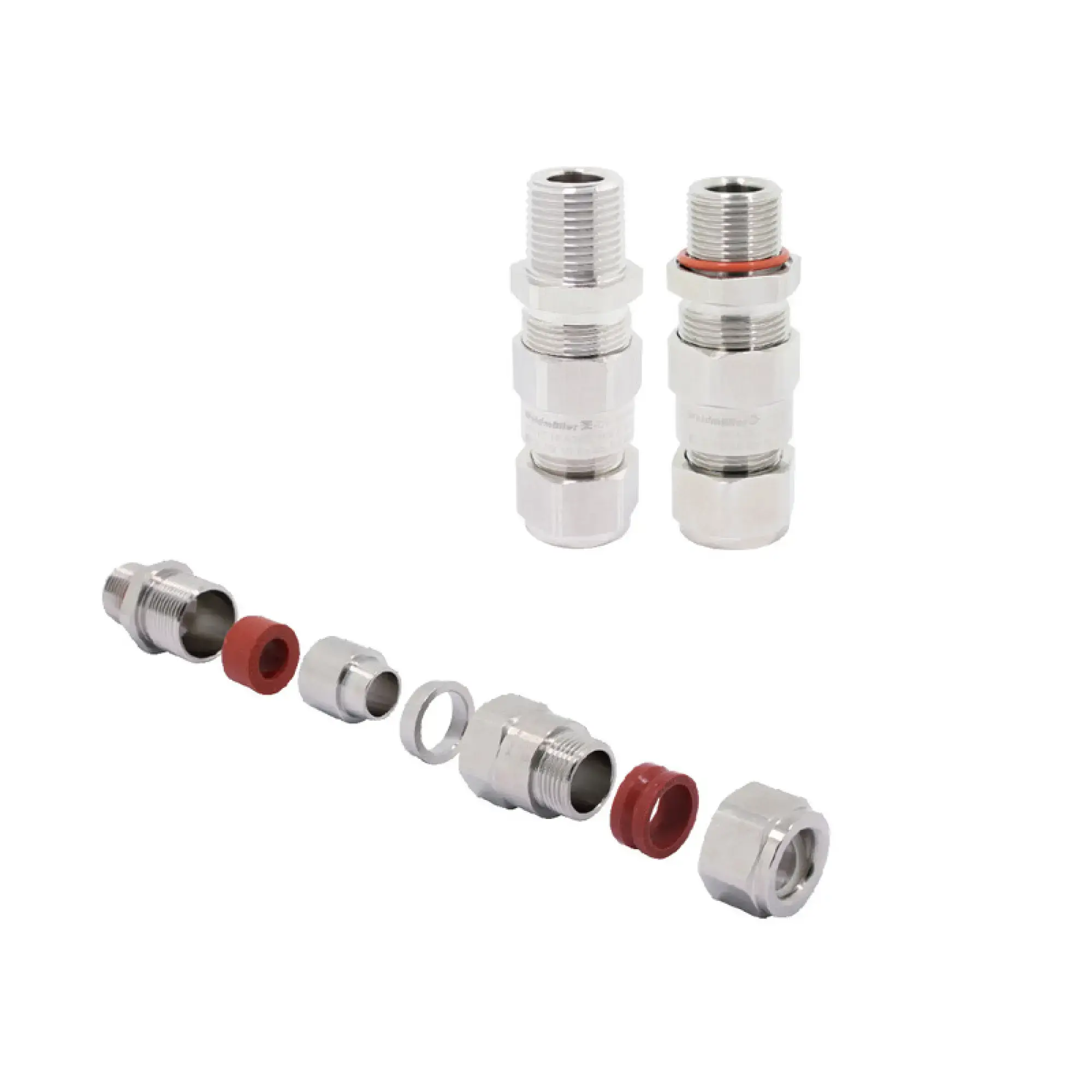 Weidmüller 1184700000 Ex cable gland (metal), straight, M 32 x 1.5, 16 mm, Single-wire armouring, 1.6 - 2 mm, OD min. 26 - OD max. 34 mm, ID min. 19.50 - ID max. 26.30 mm, (img_001)
