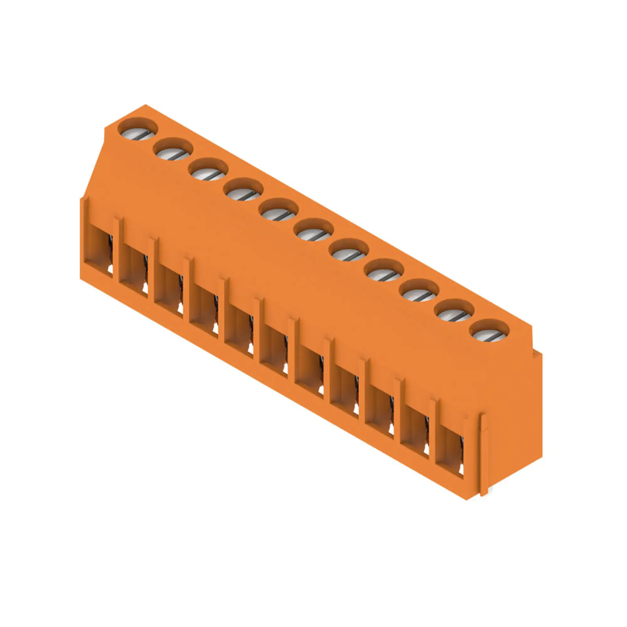 Weidmüller 1001920000 PCB terminal, 320 V, 32.5 A, Pitch in mm: 5.08, 6 mm², Number of poles: 11, Clamping yoke connection, THT solder connection, 90°, Box (img_001)