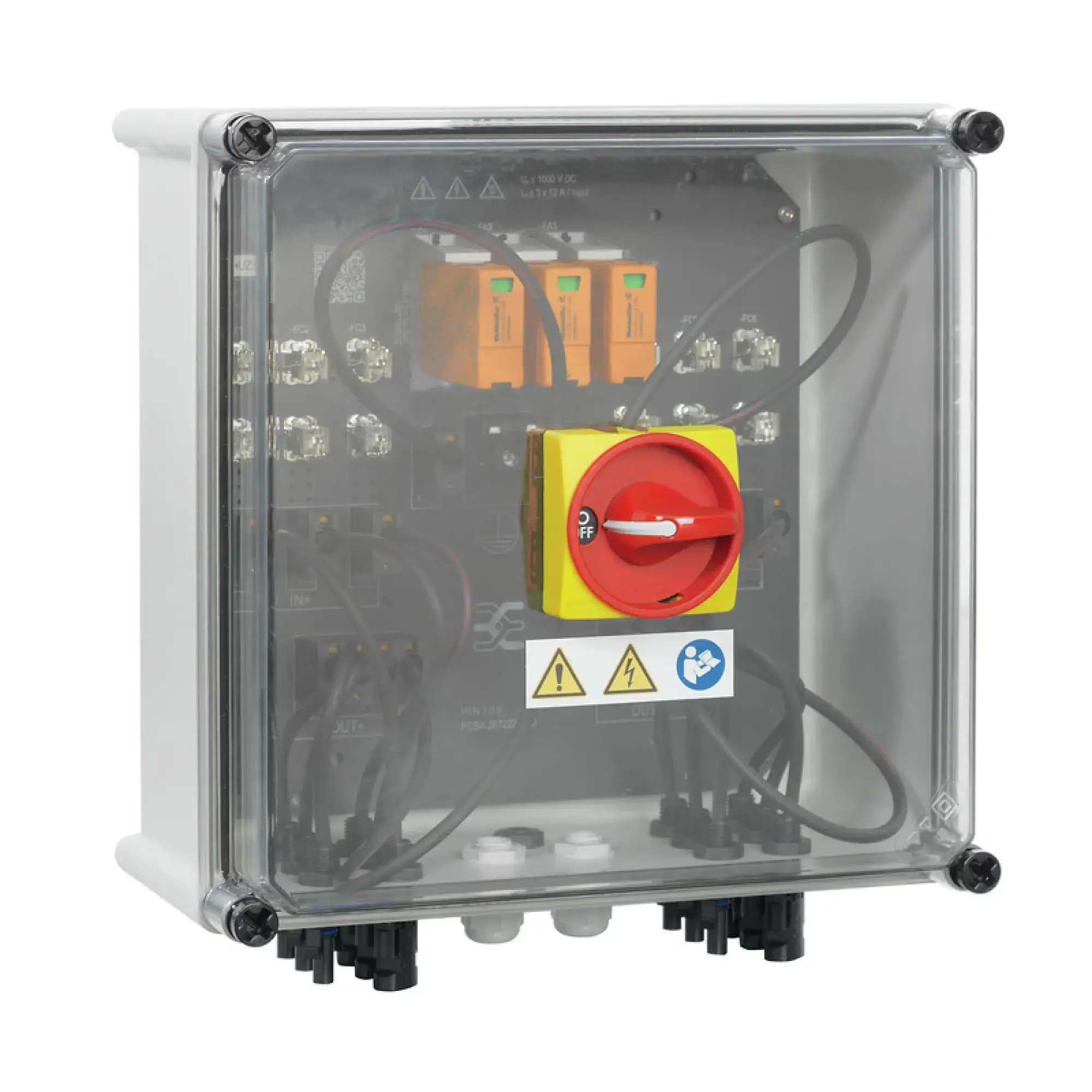 Weidmüller 2683090000 Combiner Box (Photovoltaik), 1000 V, 1 MPP, 3 Inputs / 3 Outputs per MPP, With fuse holder, Surge protection I / II, Switch disconnector, WM4C (img_001)