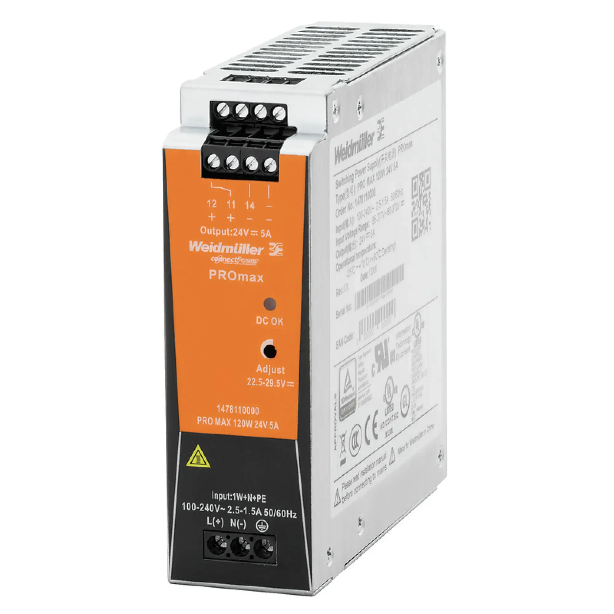 Weidmüller 1478110000 Power supply, 120 W, 5 A @ 60 °C (img_001)
