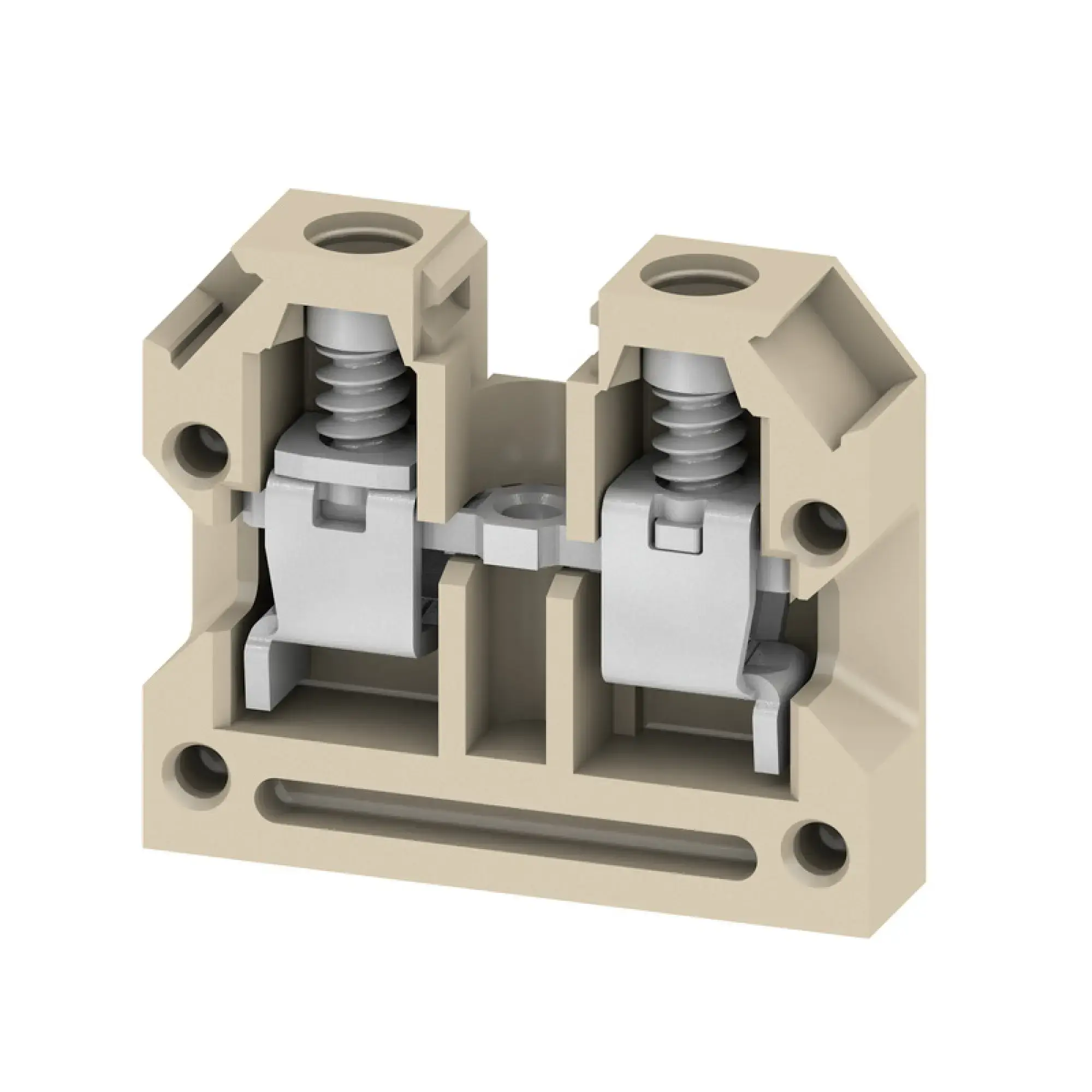 Weidmüller 0321560000 Feed-through terminal block, Screw connection, beige / yellow, 4 mm², 32 A, 400 V, Number of connections: 2 (img_001)