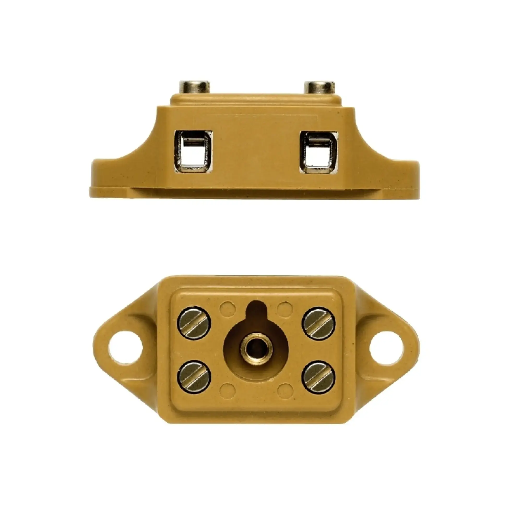 Weidmüller 0243820000 Single- and multi-pole terminal strip, Screw connection, medium yellow, 2.5 mm², 24 A, 500 V, Number of connections: 4, Number of levels: 1, 5VA, KrG (img_001)