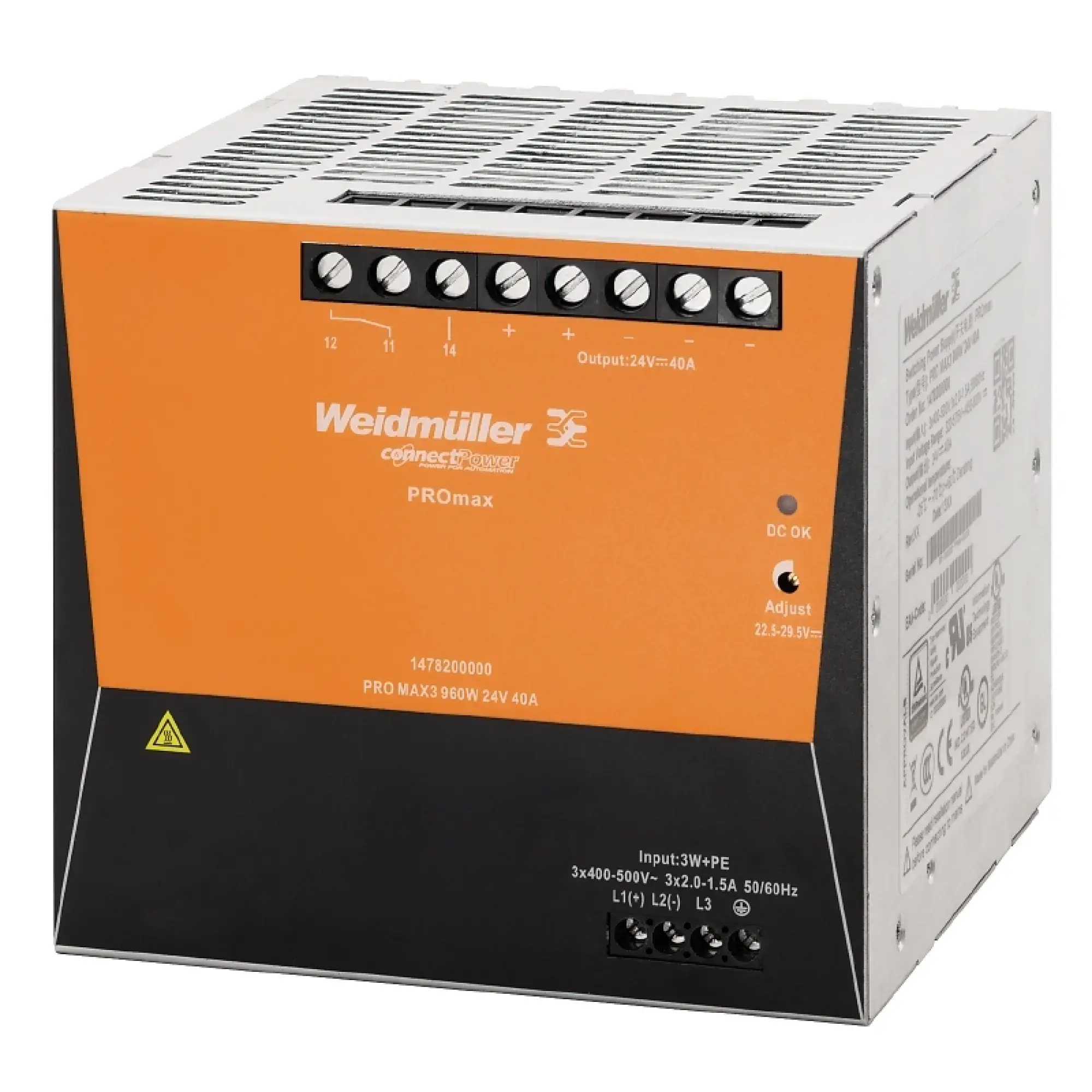 Weidmüller 1478200000 Power supply, 960 W, 40 A @ 60 °C (img_001)