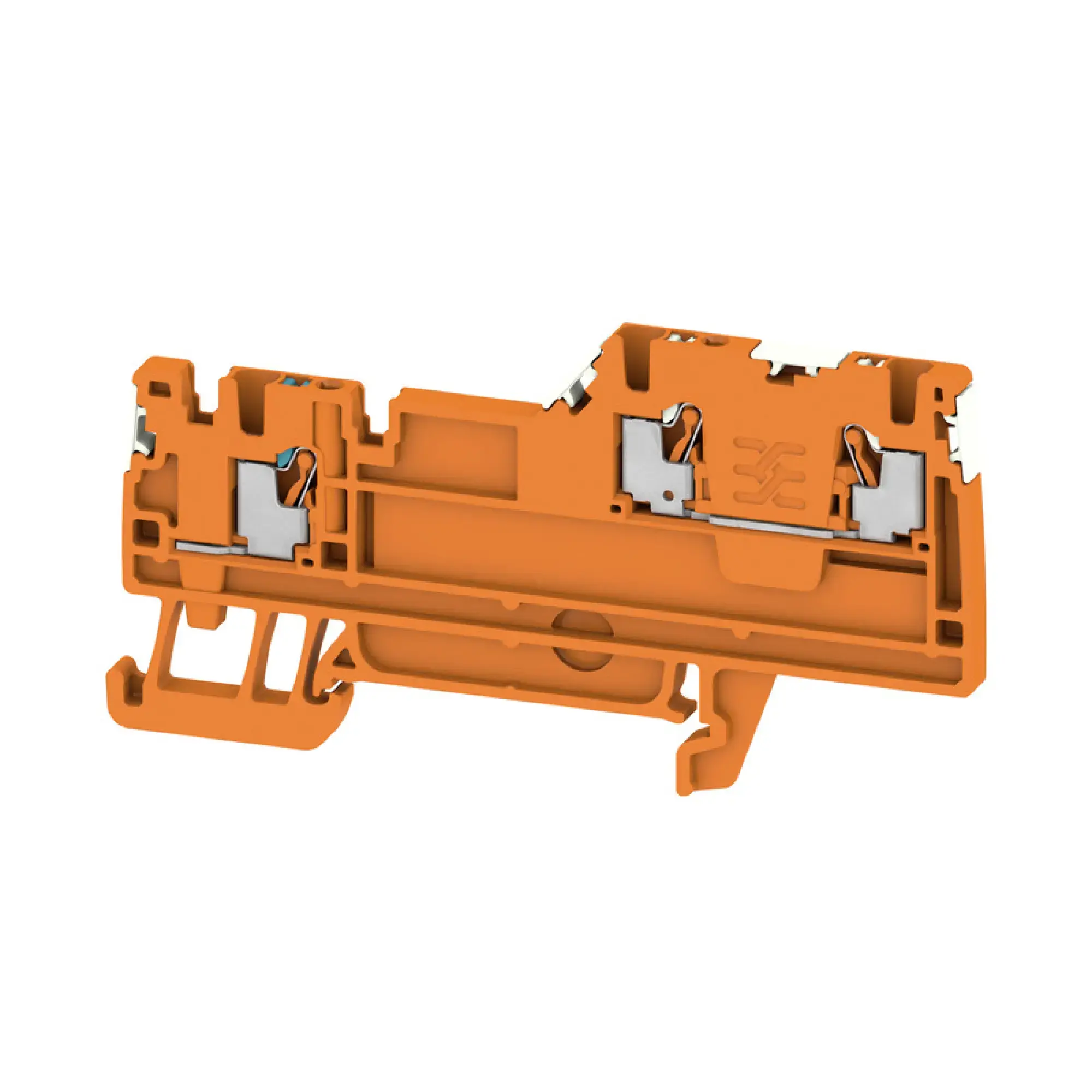 Weidmüller 2675640000 Initiator/actuator terminal, PUSH IN, orange, 1.5 mm², 13.5 A, 250 V, Number of connections: 3, Number of levels: 2, TS 35, V-0, Wemid (img_001)