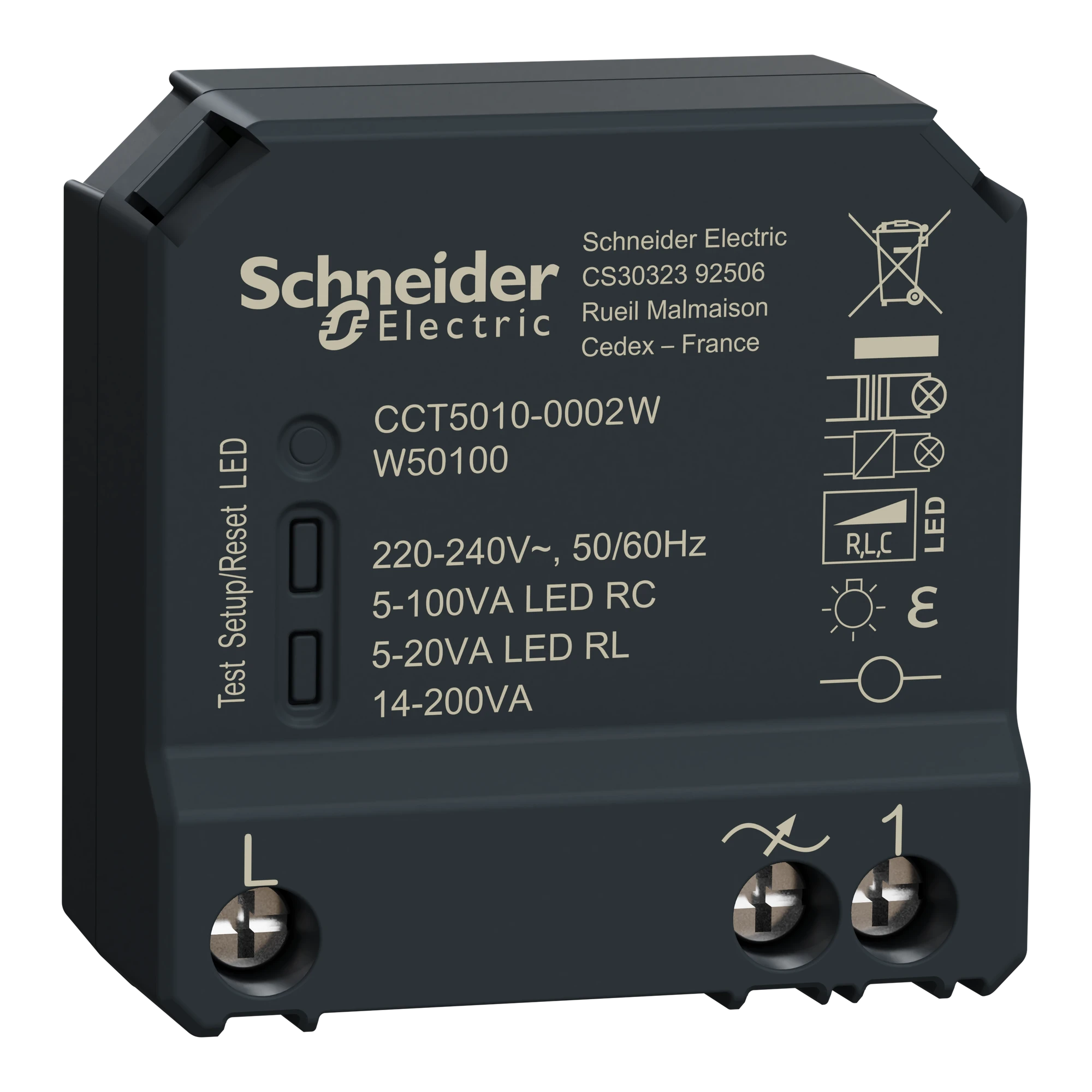 Schneider Electric CCT5010-0002W Wiser Dimmer Actuator 1-gang Flush-Mounted (img_001)