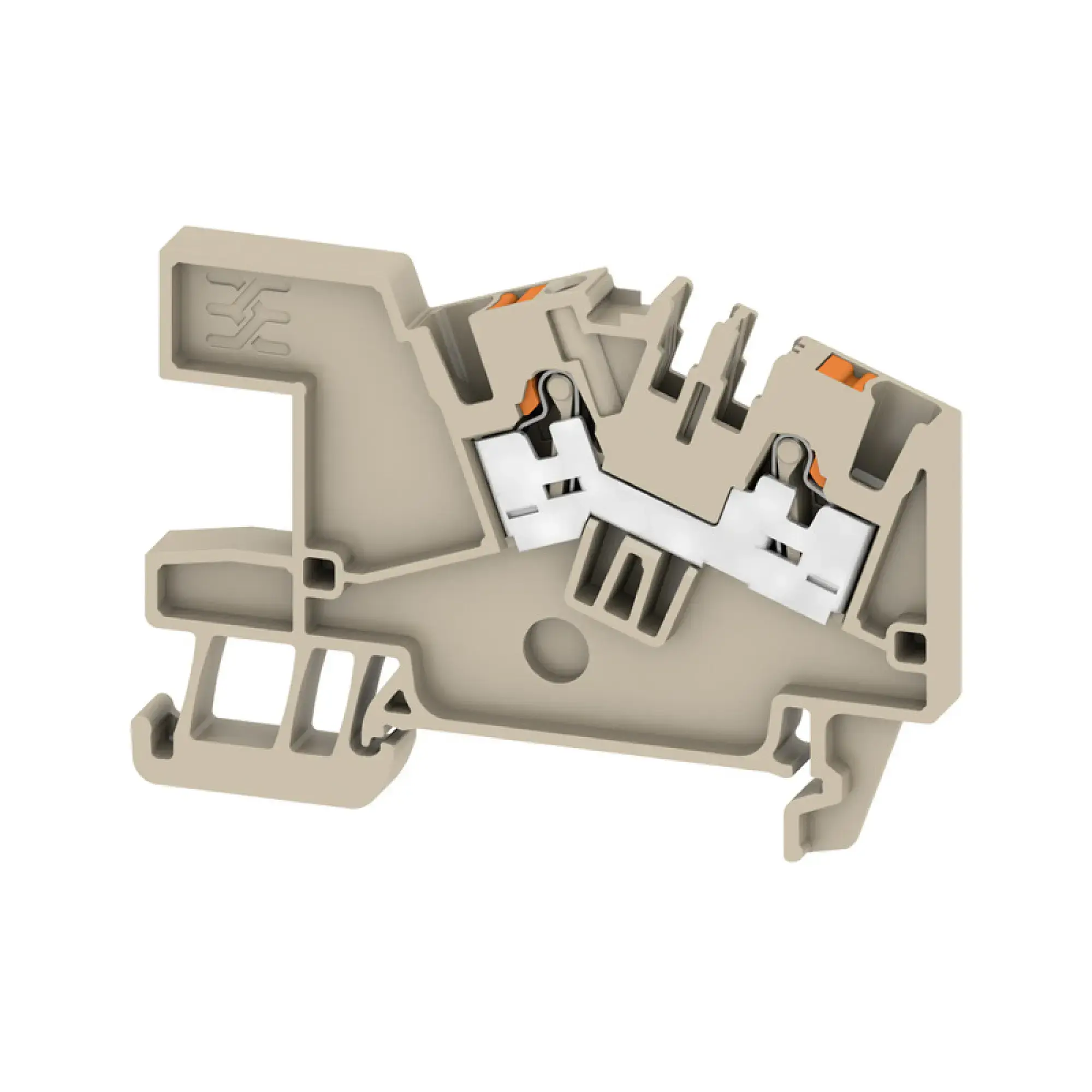 Weidmüller 2668660000 Multi level installation terminal block, PUSH IN, dark beige, 2.5 mm², 24 A, 800 V, Number of connections: 2, Number of levels: 1, TS 35, V-0, Wemid (img_001)