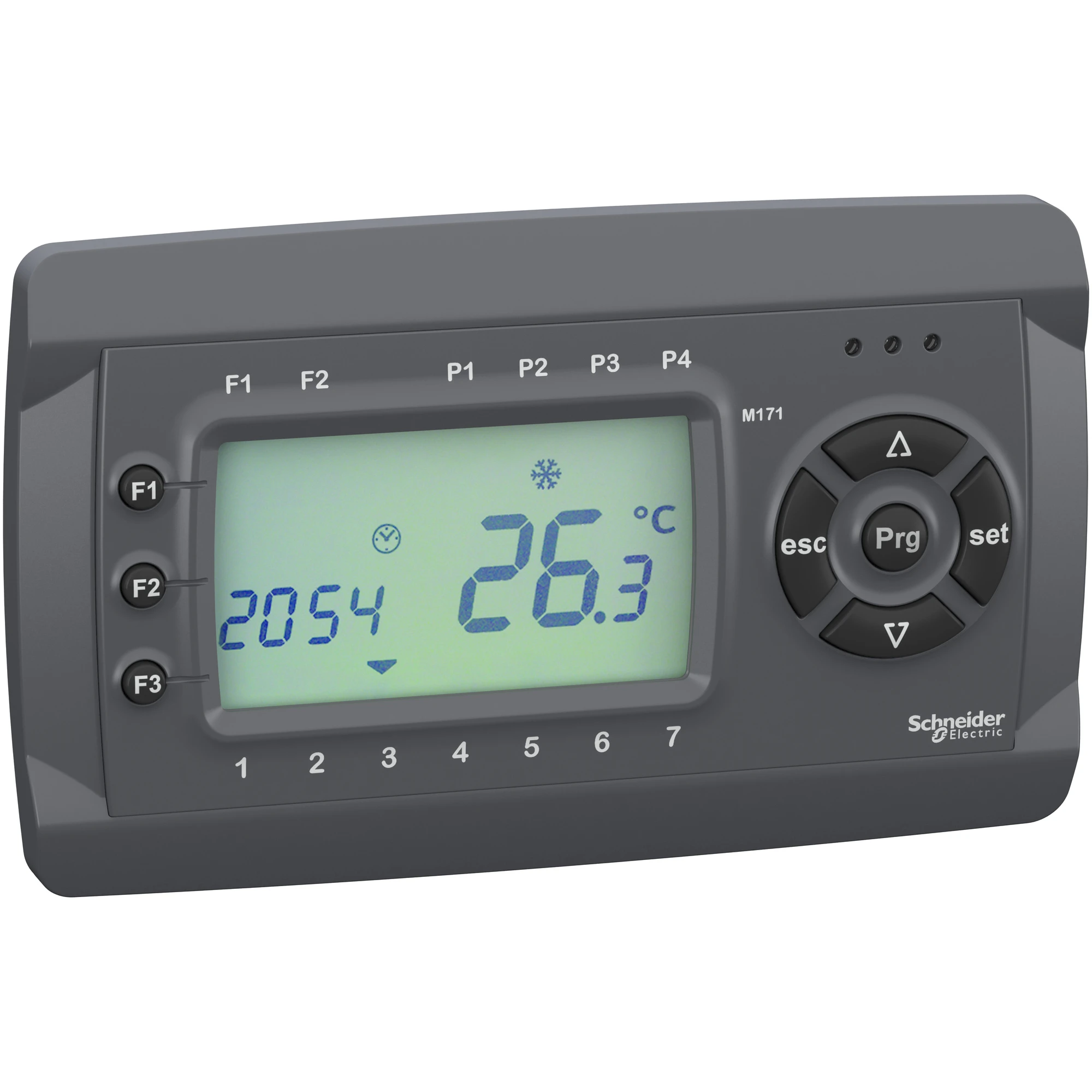 Schneider Electric TM171DLCD2U Operator Terminal, Modicon M171, LCD Display, 2 AA, Clock, Flush Mounting, Grey (img_001)