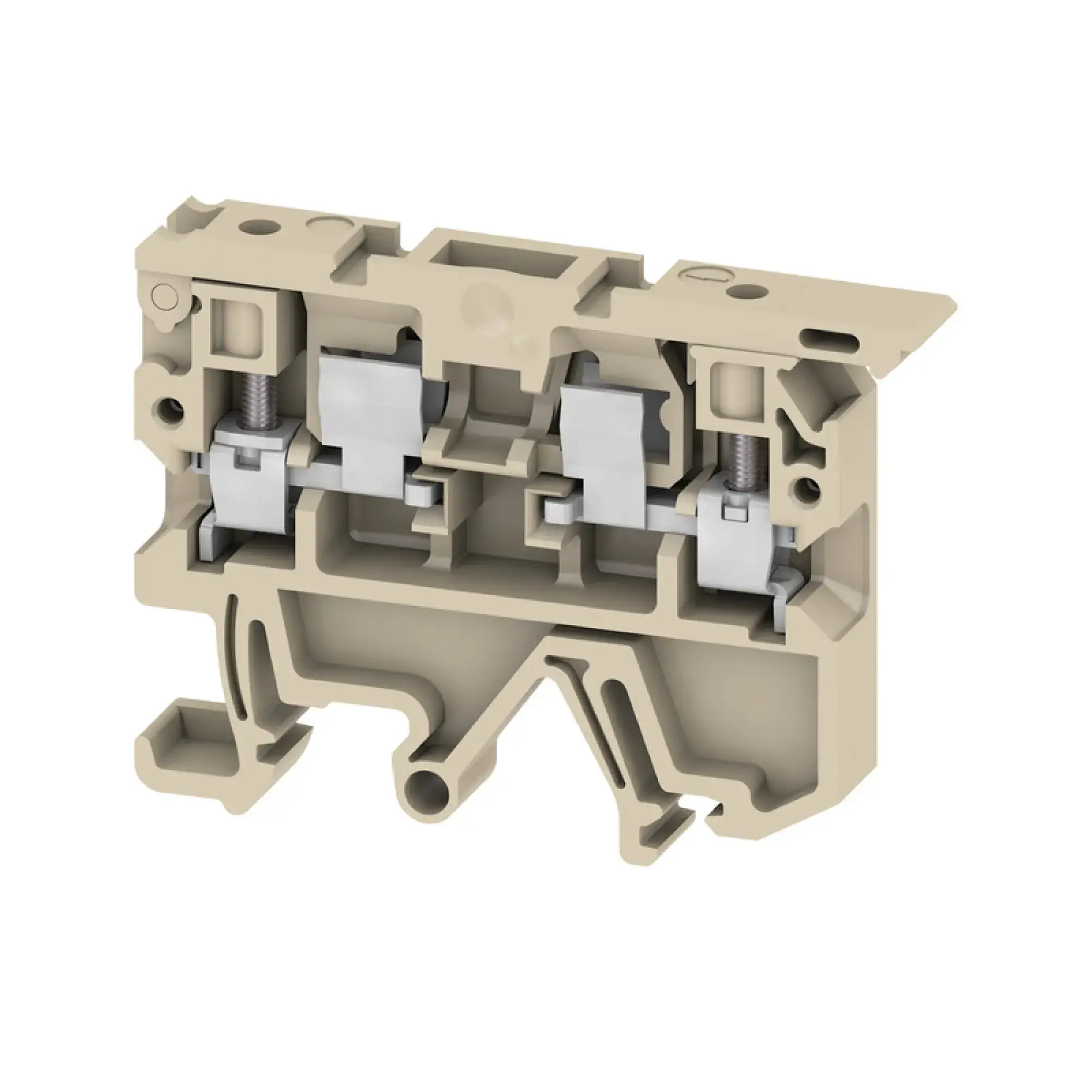 Weidmüller 0222760000 Fuse terminal, Screw connection, beige / yellow, 4 mm², 6.3 A, 24 V, Number of connections: 2, Number of levels: 1, TS 35, TS 32 (img_001)