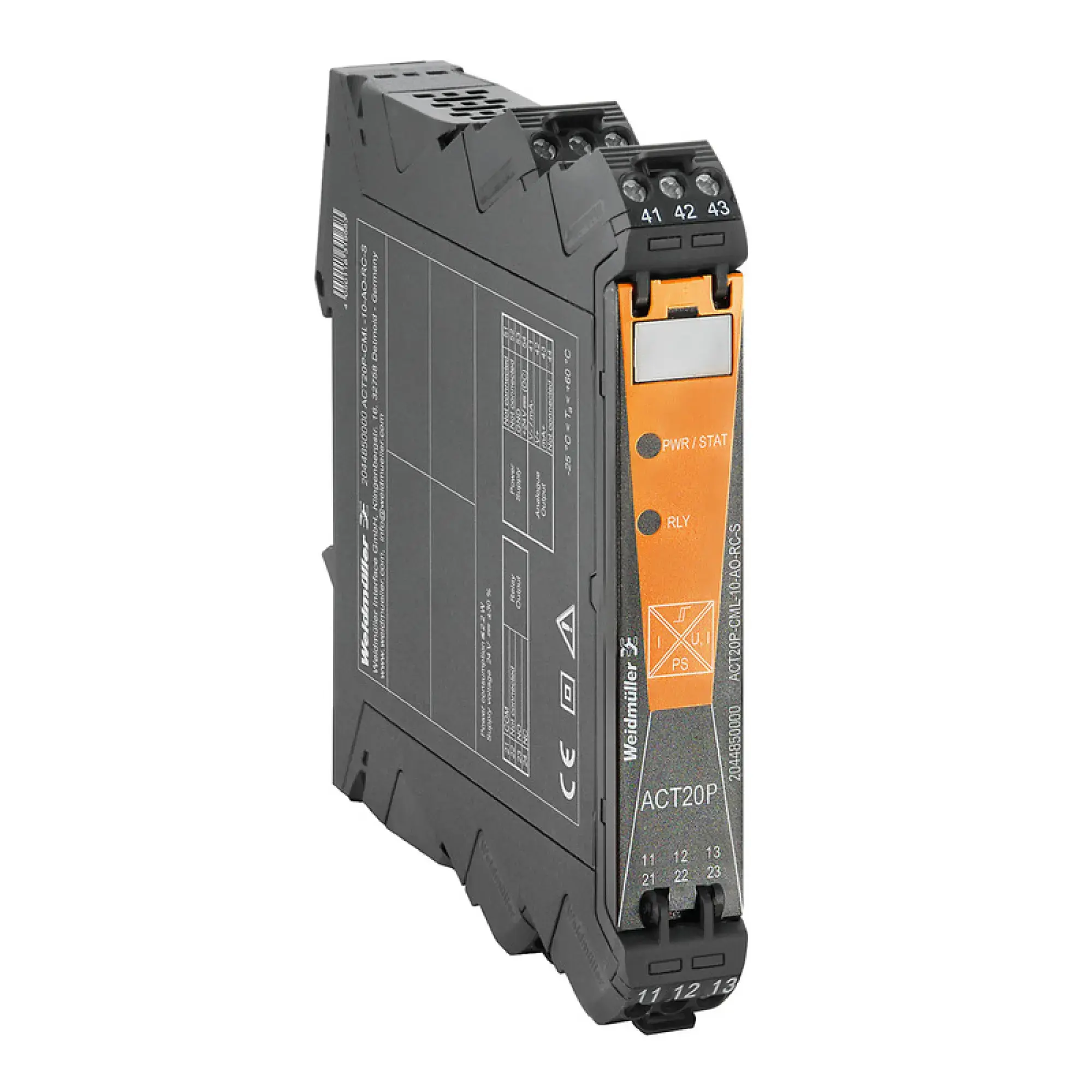 Weidmüller 2044850000 Current-measuring transducer, Analogue output, Relay output, Input : 0…1/5/10 A, Output : 0(4)-20 mA, Relay (img_001)