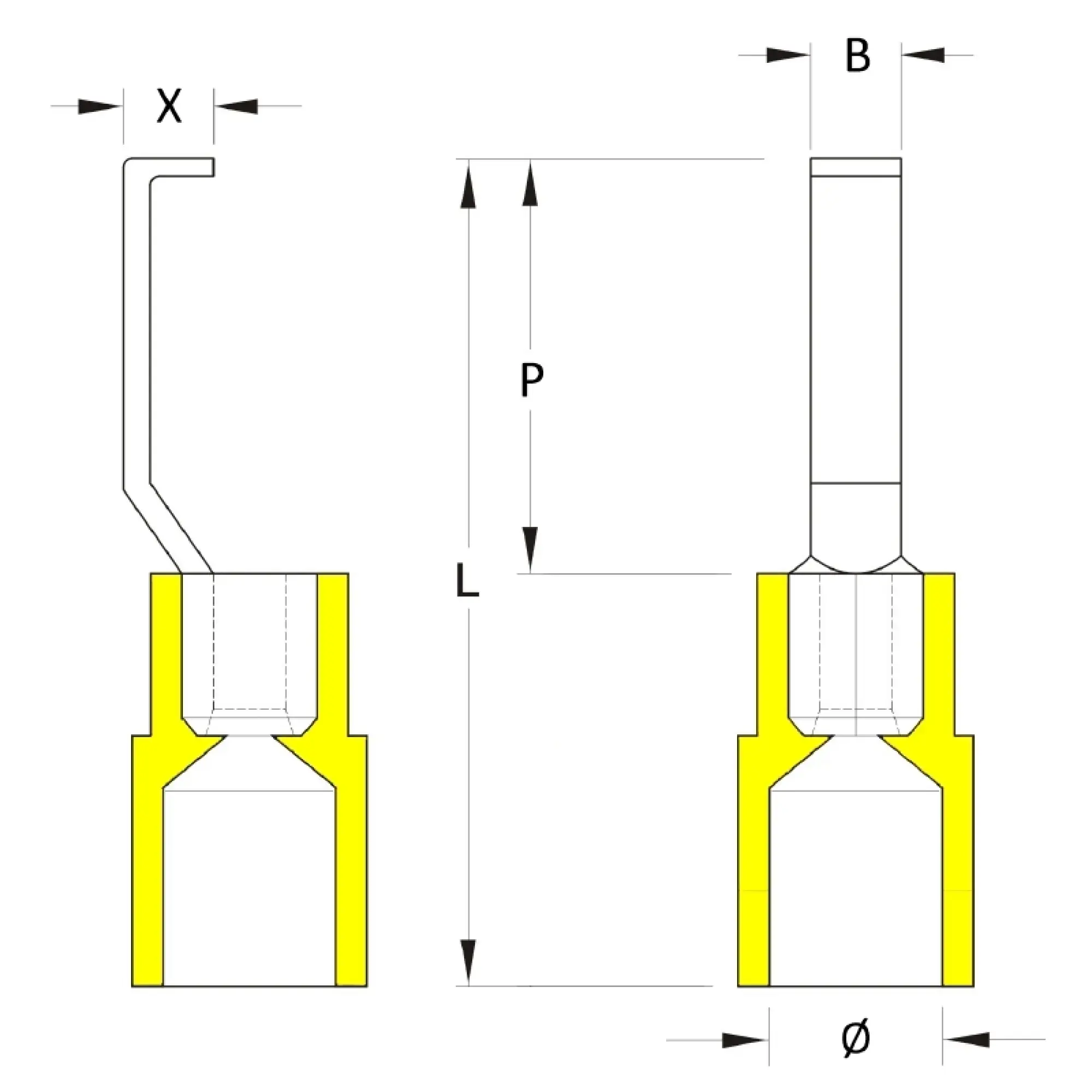 Weidmüller 1312470000 Cable lug, Insulation: Available, Conductor cross-section, max.: 6 mm², yellow (img_001)