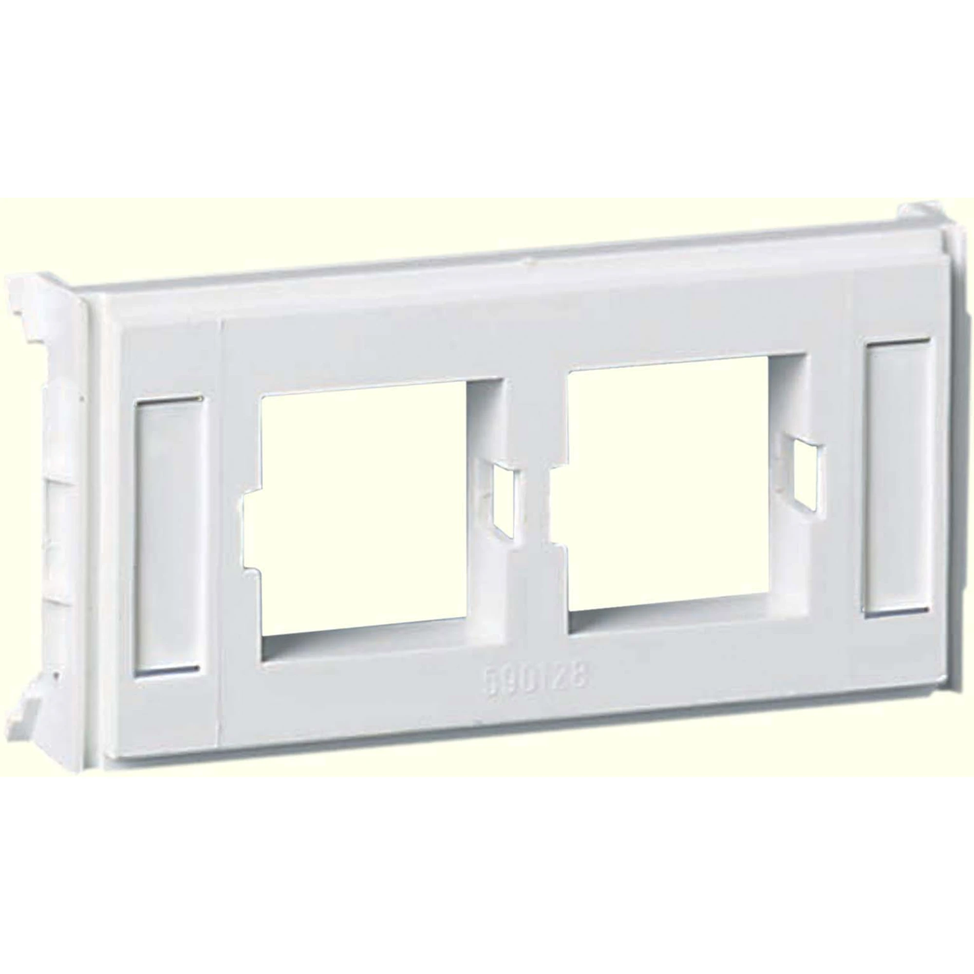 Schneider Electric 5971712 CYB-DP Mounting Plate 2xLucent UTP w/ Blind Plugs and Labeling White RAL9016 (img_001)