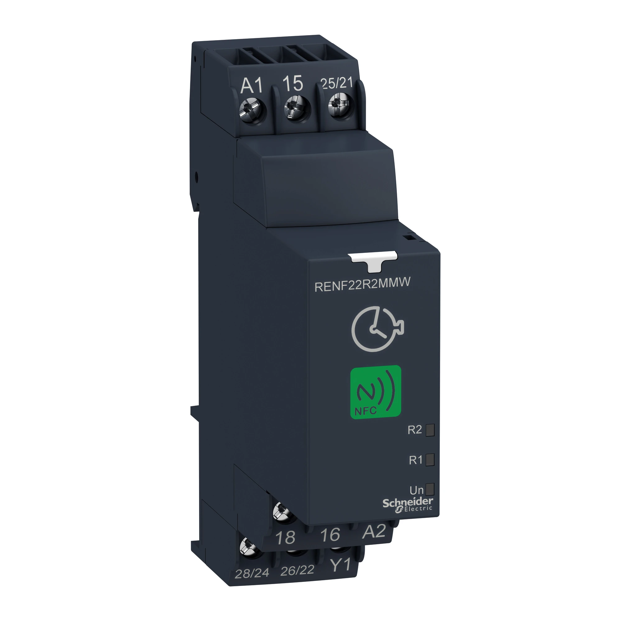 Schneider Electric RENF22R2MMW Multifunction Time Relay, NFC Settings, 0.1 s-999 h, 24-240VAC/DC, 2 W (img_001)