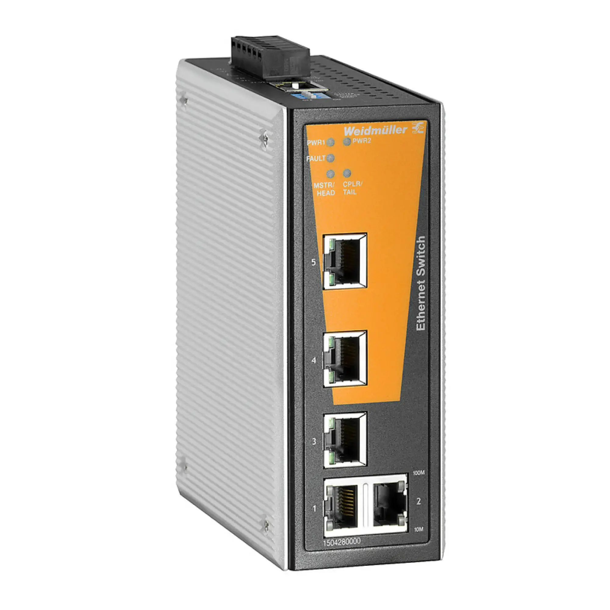 Weidmüller 1504280000 Network switch (managed), managed, Fast Ethernet, Number of ports: 5x RJ45, -10 °C...60 °C, IP30 (img_001)
