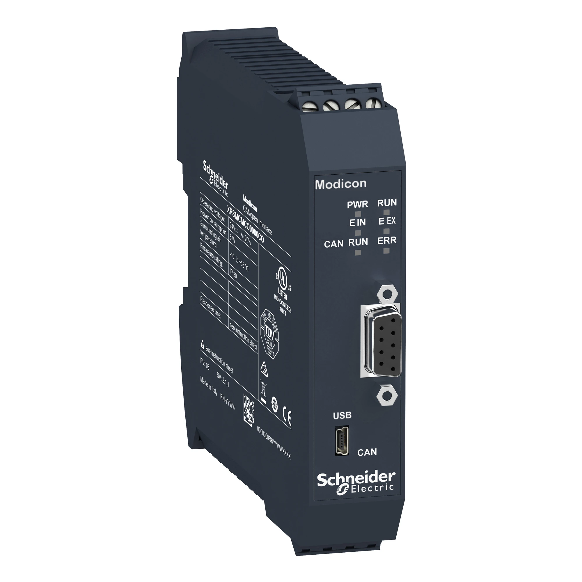 Schneider Electric XPSMCMCO0000CO CANopen Fieldbus Module, 1x SUB-D, Modicon Safety Controller XPSMCM, Screw Terminals (img_001)