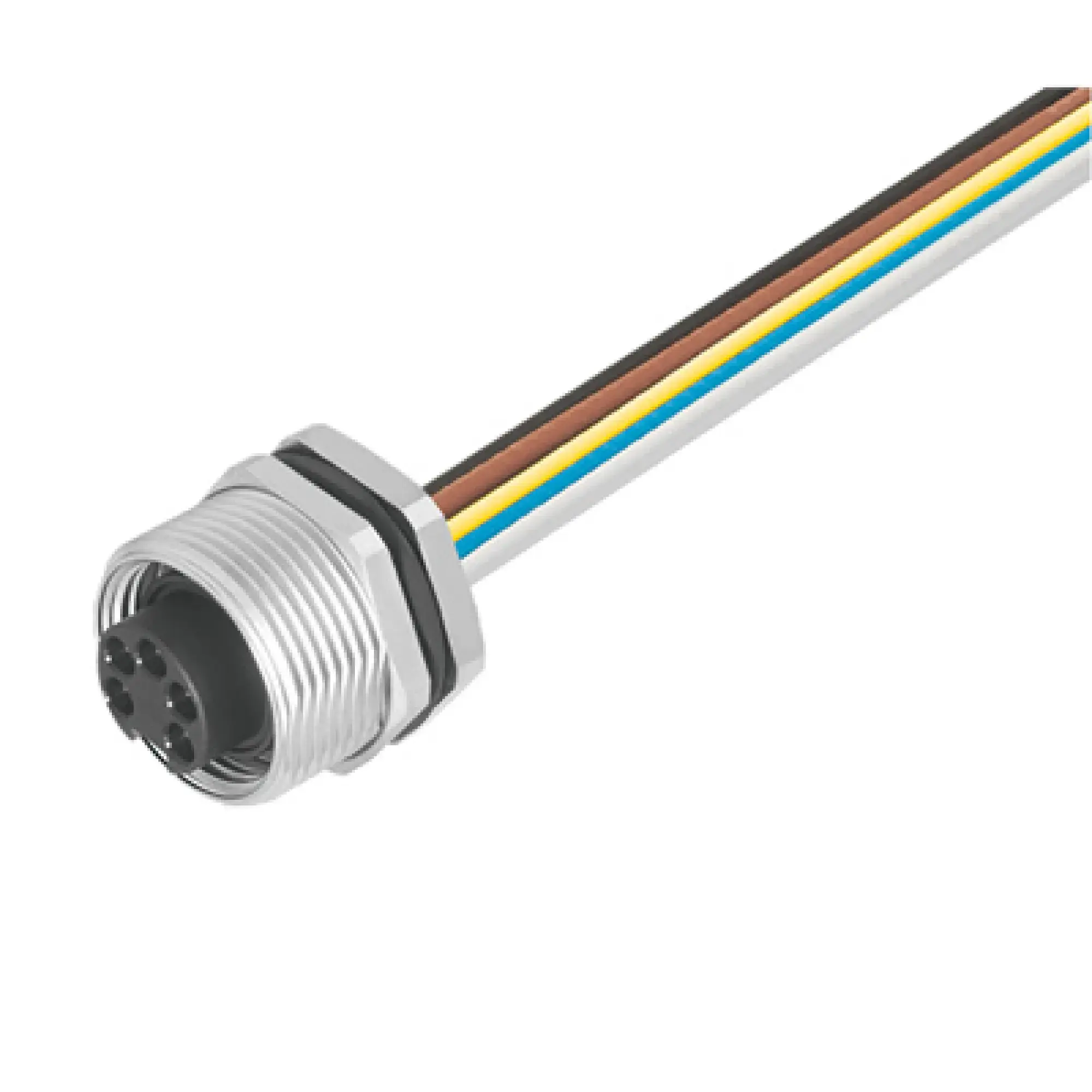 Weidmüller 1292450000 Round plug ,Built-in (with cable), Socket connector, 7/8", Number of poles: 4, 0.2 m, Cable glands: 7/8", 0.75 mm², PUR/ PUR (img_001)