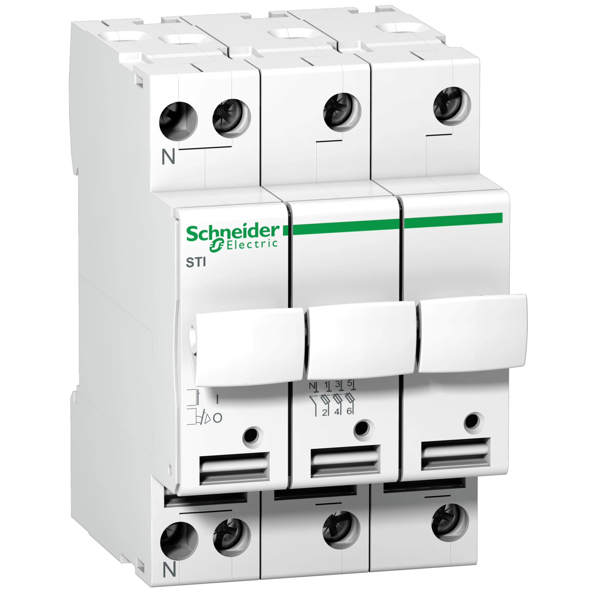 Schneider Electric A9N15658 Fuse Holder STI, 3-pole+N, up to 25A, for fuse 10.3x38mm (img_001)