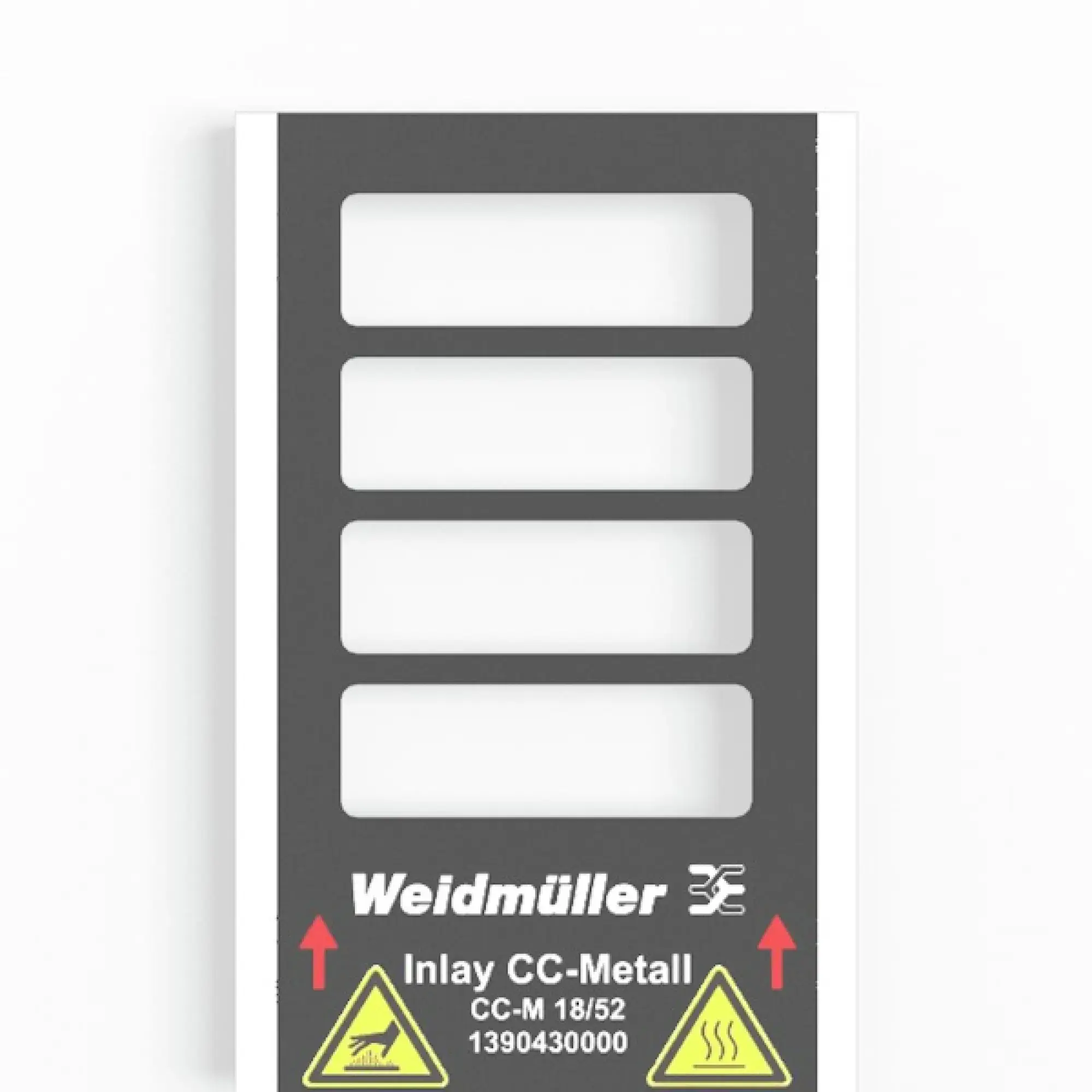Weidmüller 1390430000 Inlay (device marking), Marker type: CC-M 18/52, Version: Holder for 4 signs (img_001)