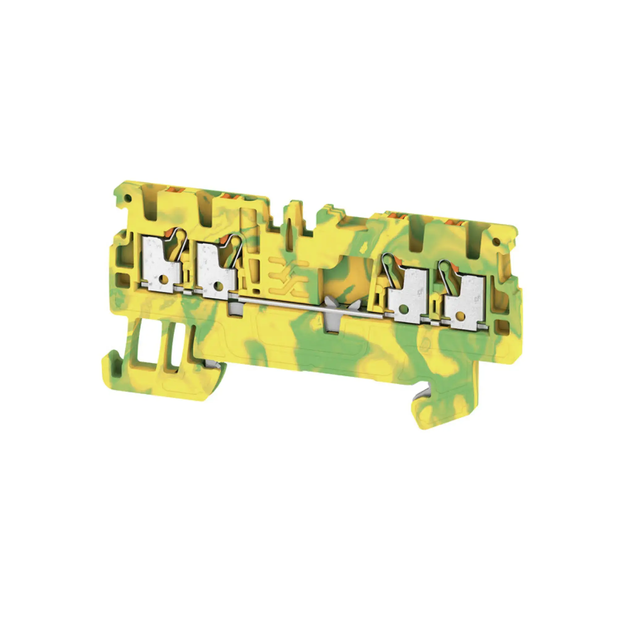 Weidmüller 1552660000 PE terminal, PUSH IN, white, 1.5 mm², 500 V, Number of connections: 4, Number of levels: 1, TS 35, V-0, Wemid (img_001)