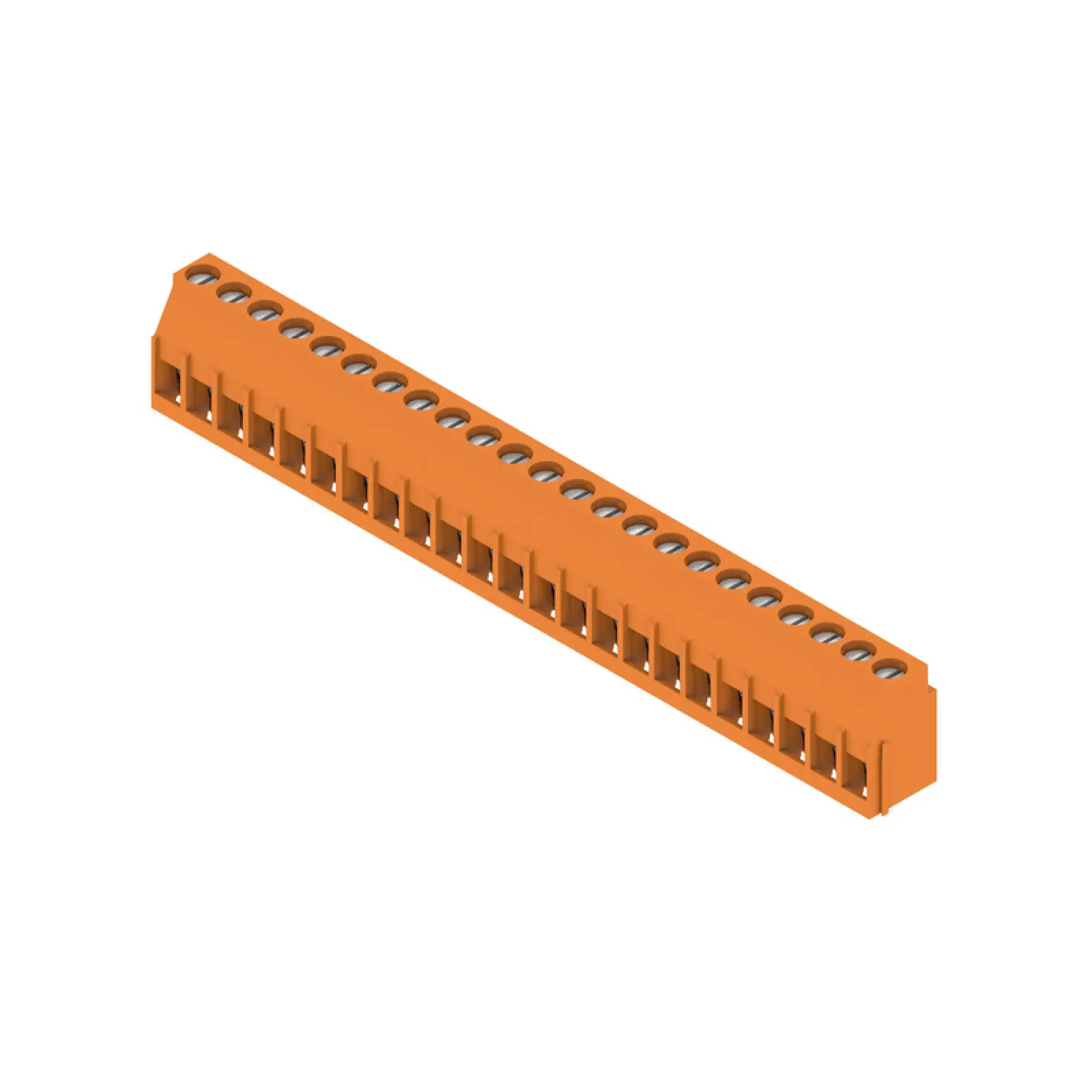 Weidmüller 1002040000 PCB terminal, 320 V, 32.5 A, Pitch in mm: 5.08, 6 mm², Number of poles: 23, Clamping yoke connection, THT solder connection, 90°, Box (img_001)