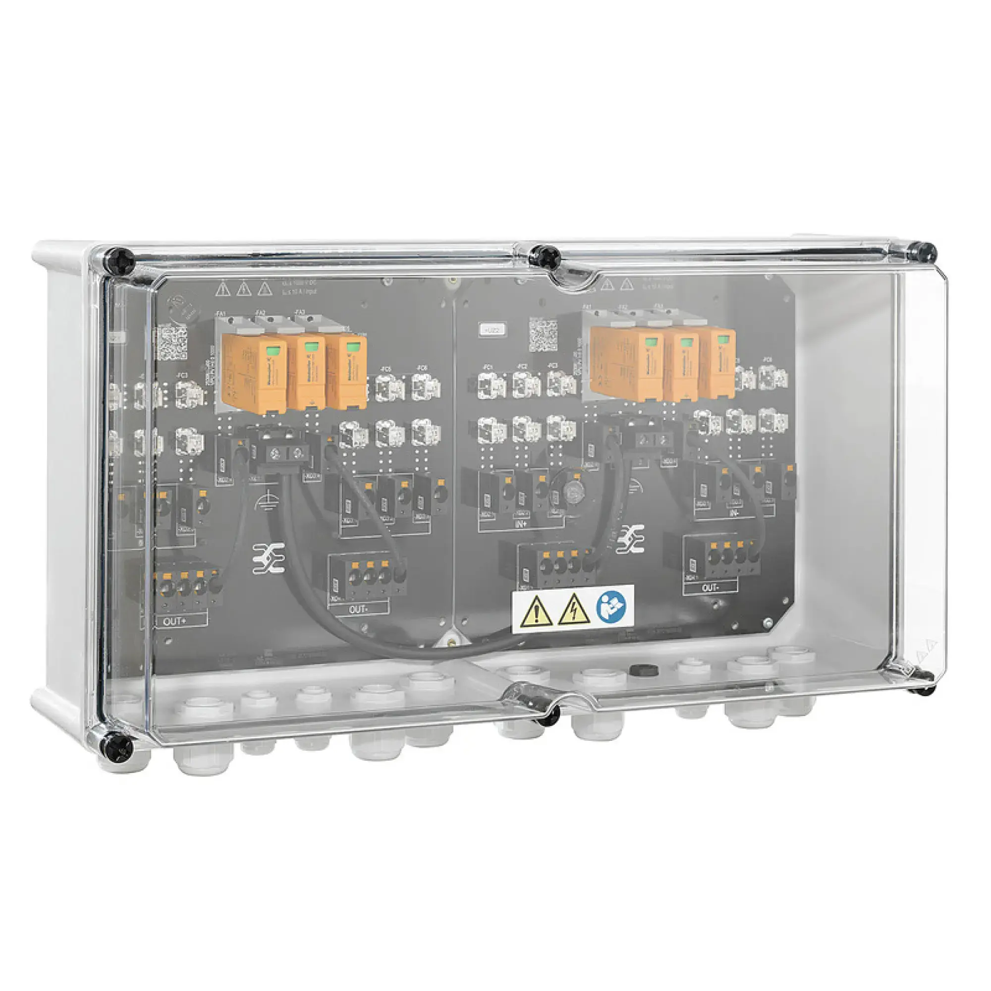 Weidmüller 2683040000 Combiner Box (Photovoltaik), 1000 V, 2 MPP's, 3 Inputs / 3 Outputs per MPP, With fuse holder, Surge protection I / II, Cable gland (img_001)